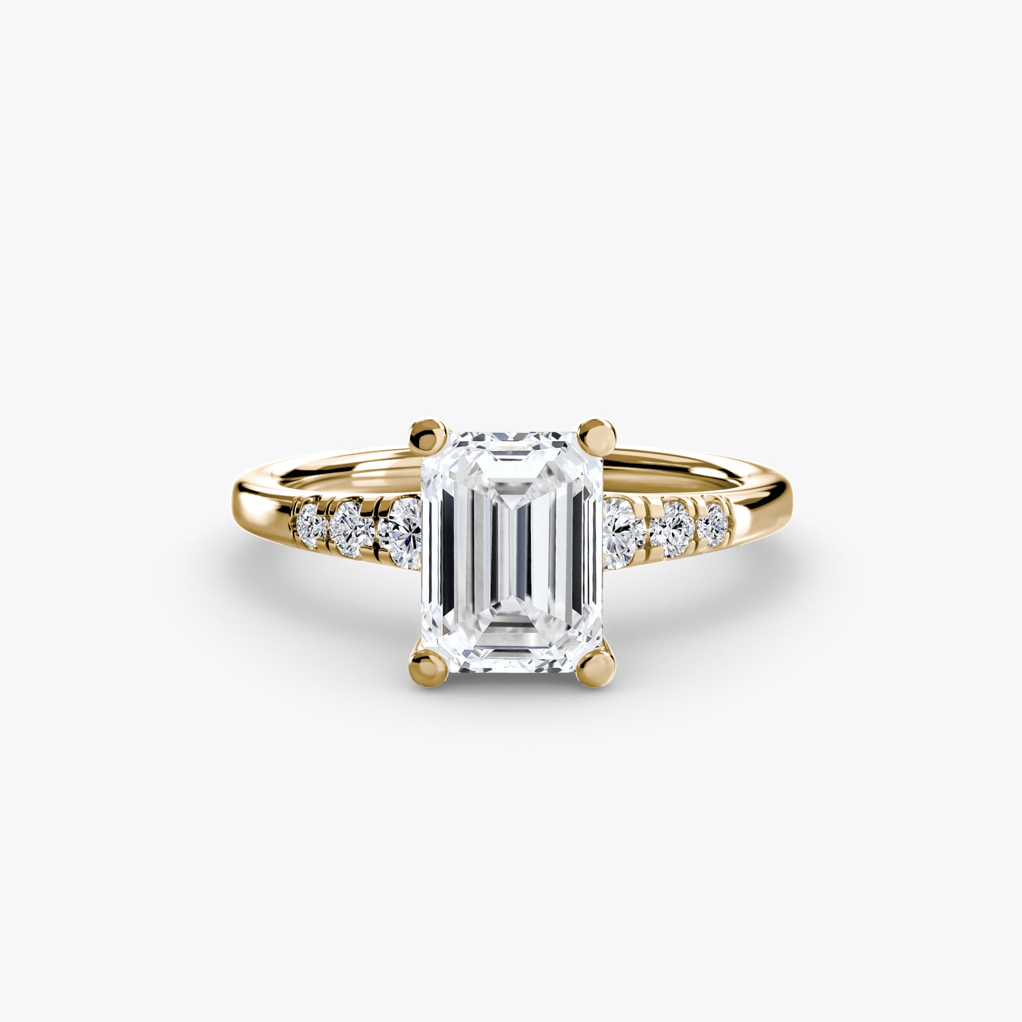 Anello solitario con spalle impreziosite — montatura