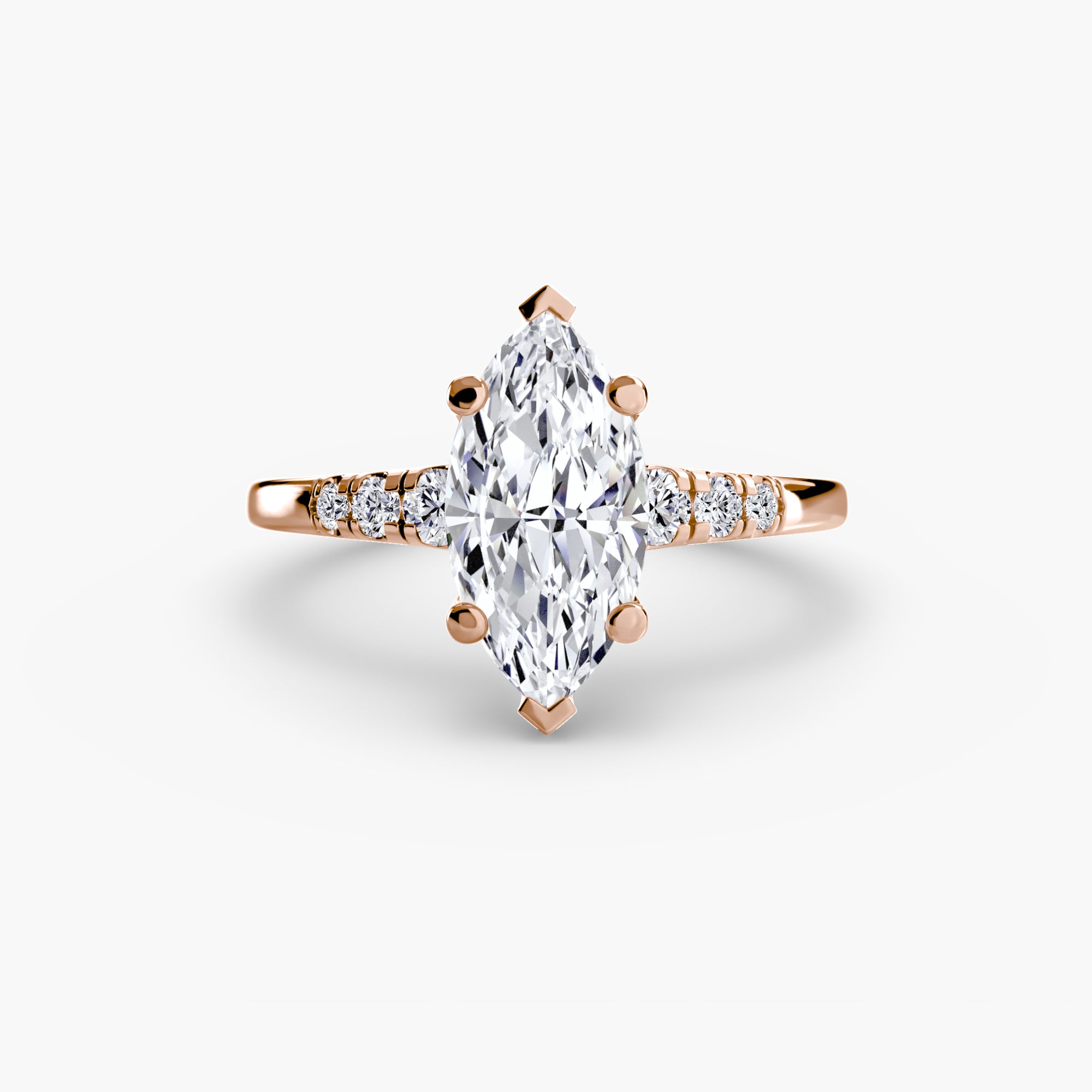 Anello solitario con spalle impreziosite — montatura