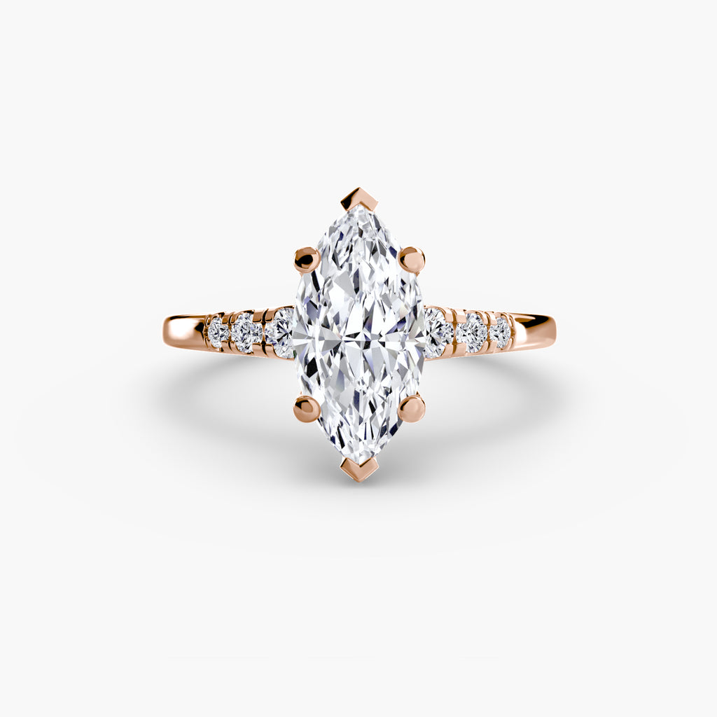 Anello solitario con spalle impreziosite — montatura