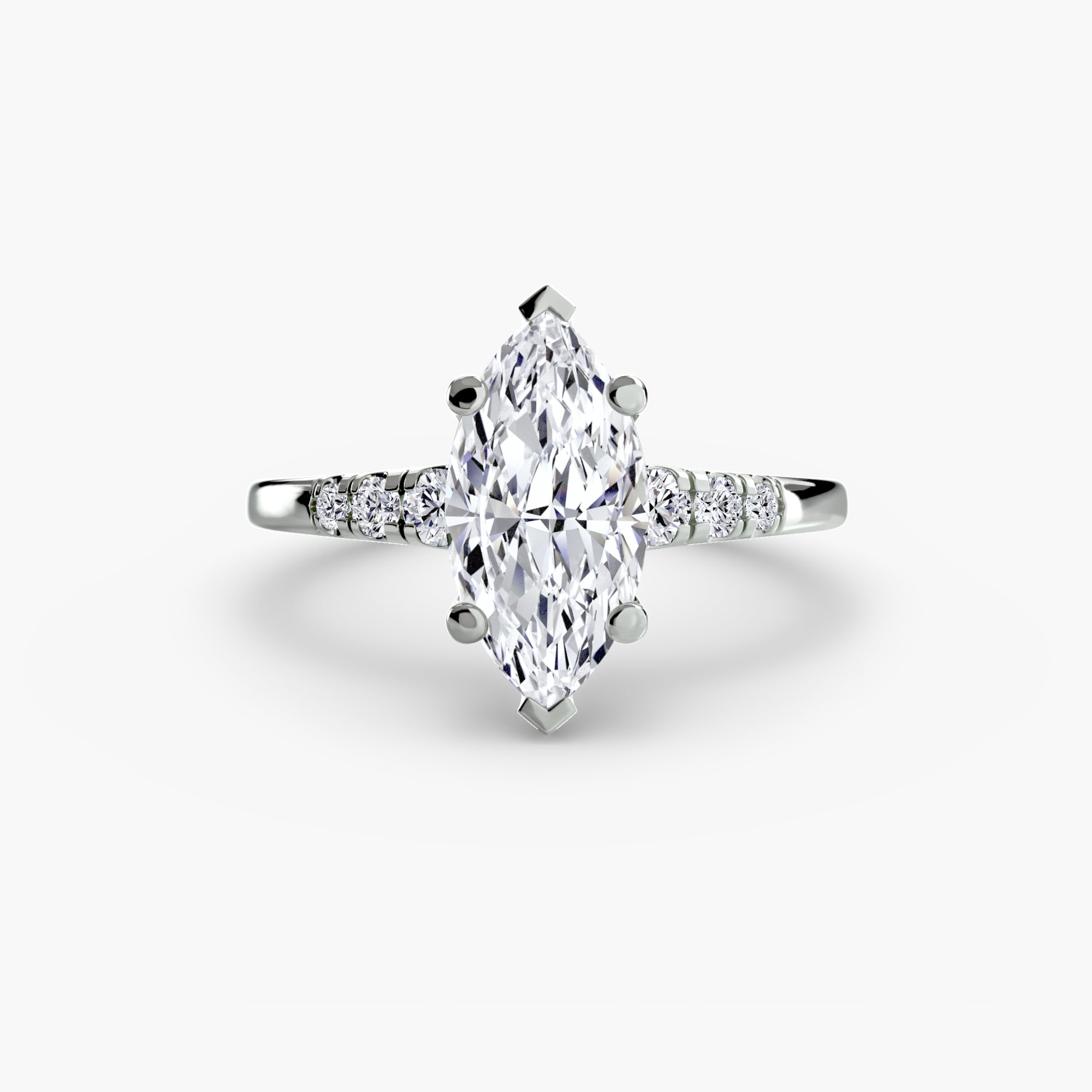 Anello solitario con spalle impreziosite — montatura