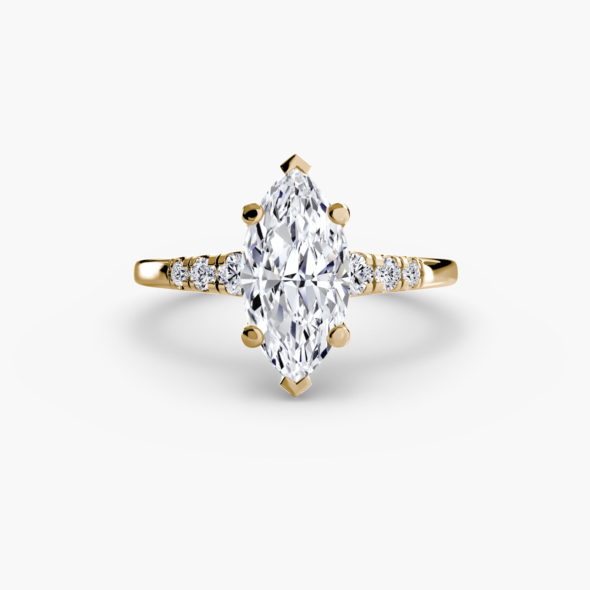 Anello solitario con spalle impreziosite — montatura