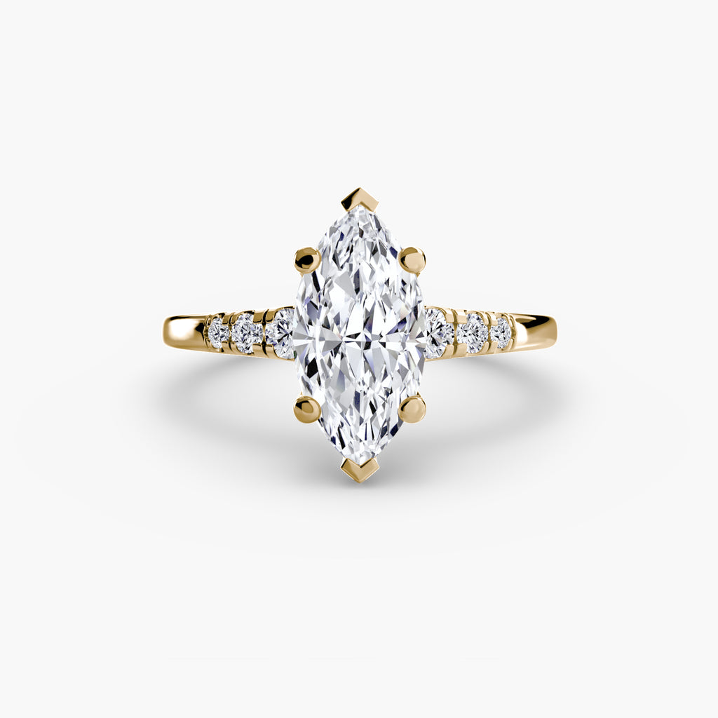 Anello solitario con spalle impreziosite — montatura