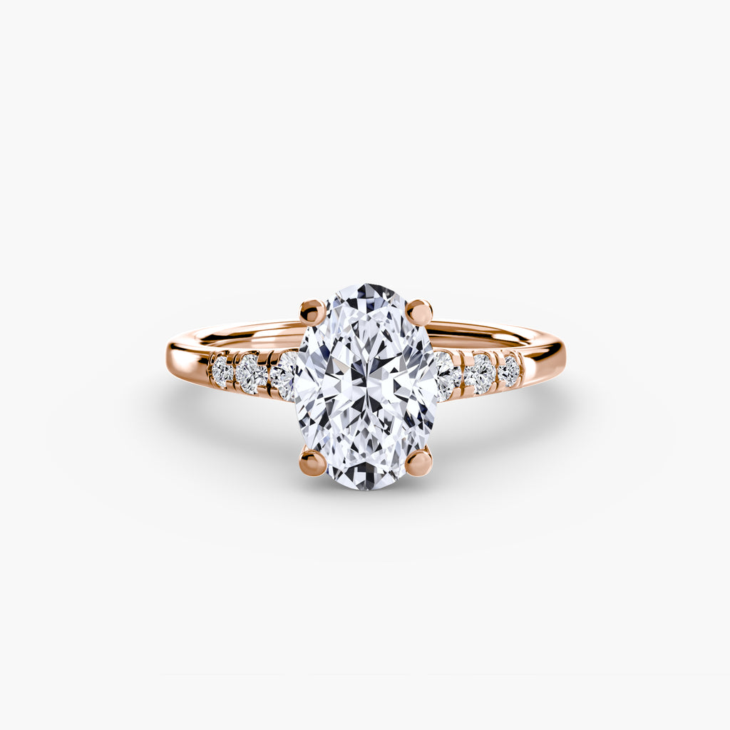 Anello solitario con spalle impreziosite — montatura