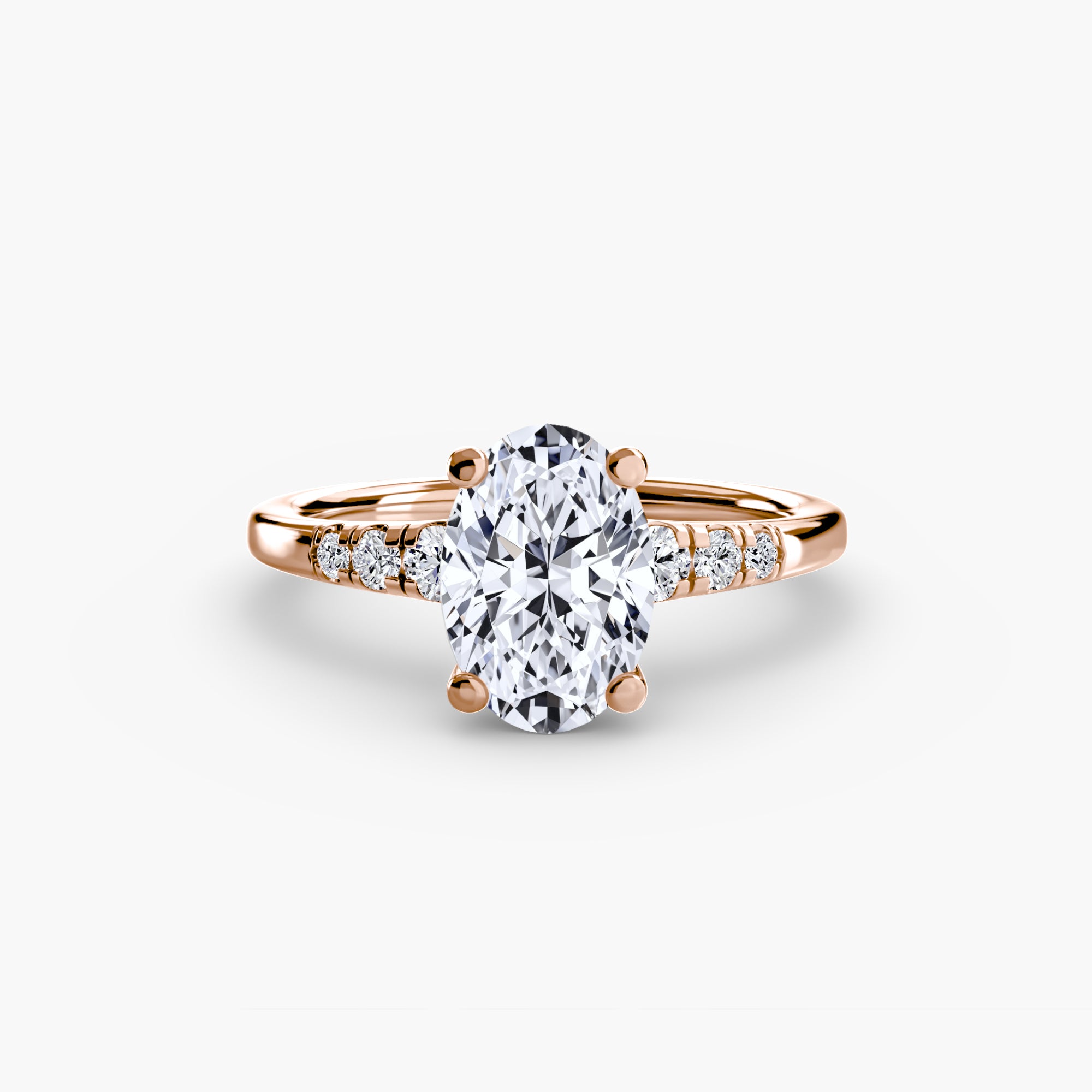 Anello solitario con spalle impreziosite — montatura