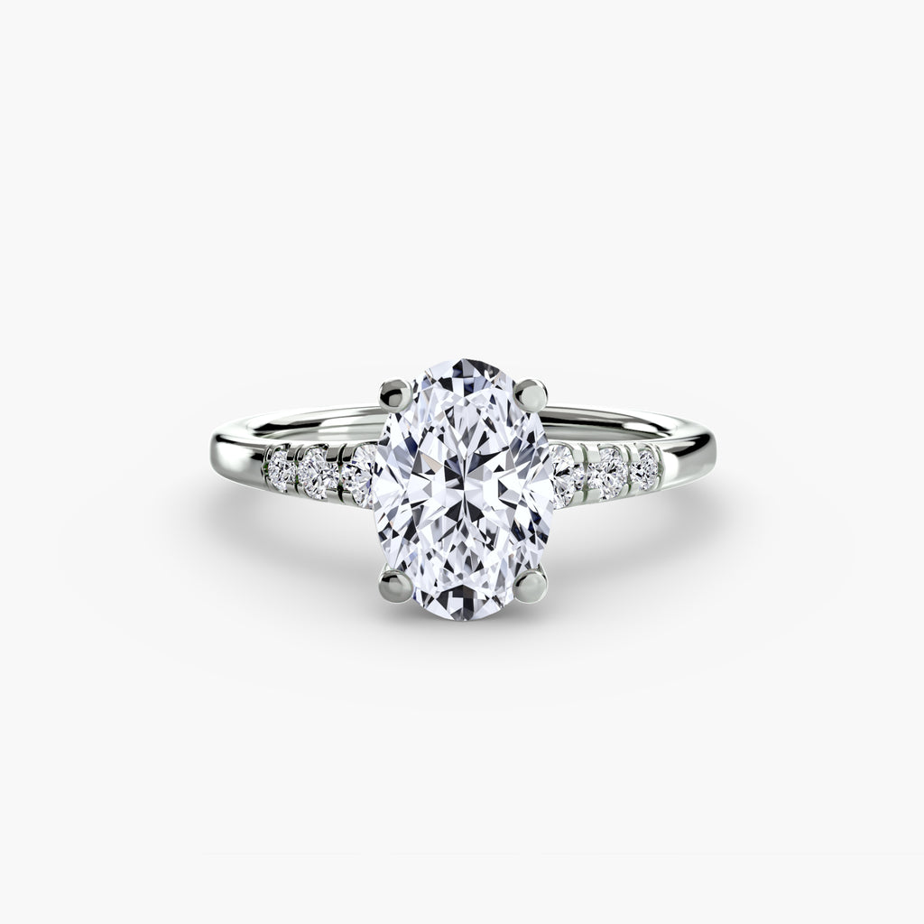 Anello solitario con spalle impreziosite — montatura