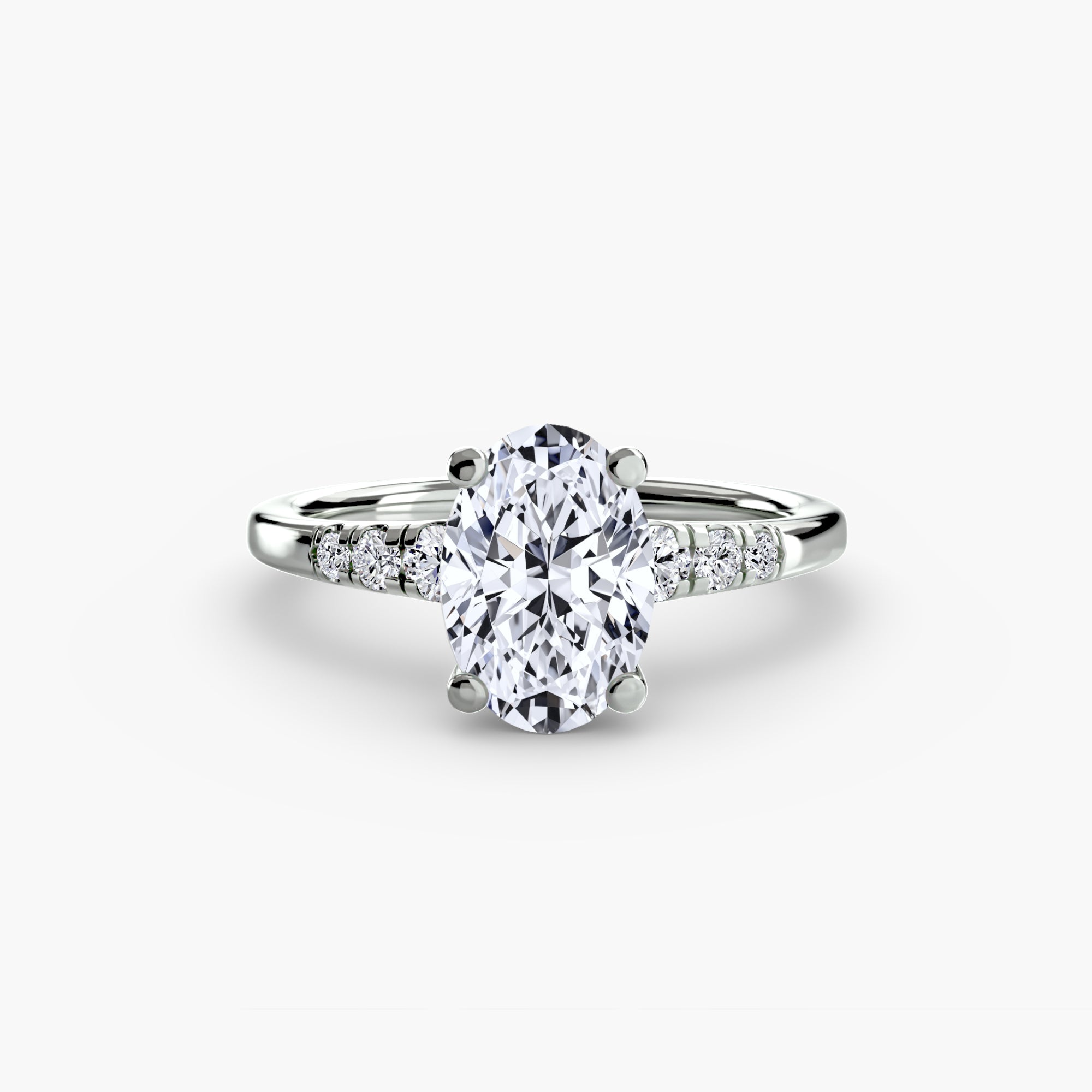 Anello solitario con spalle impreziosite — montatura