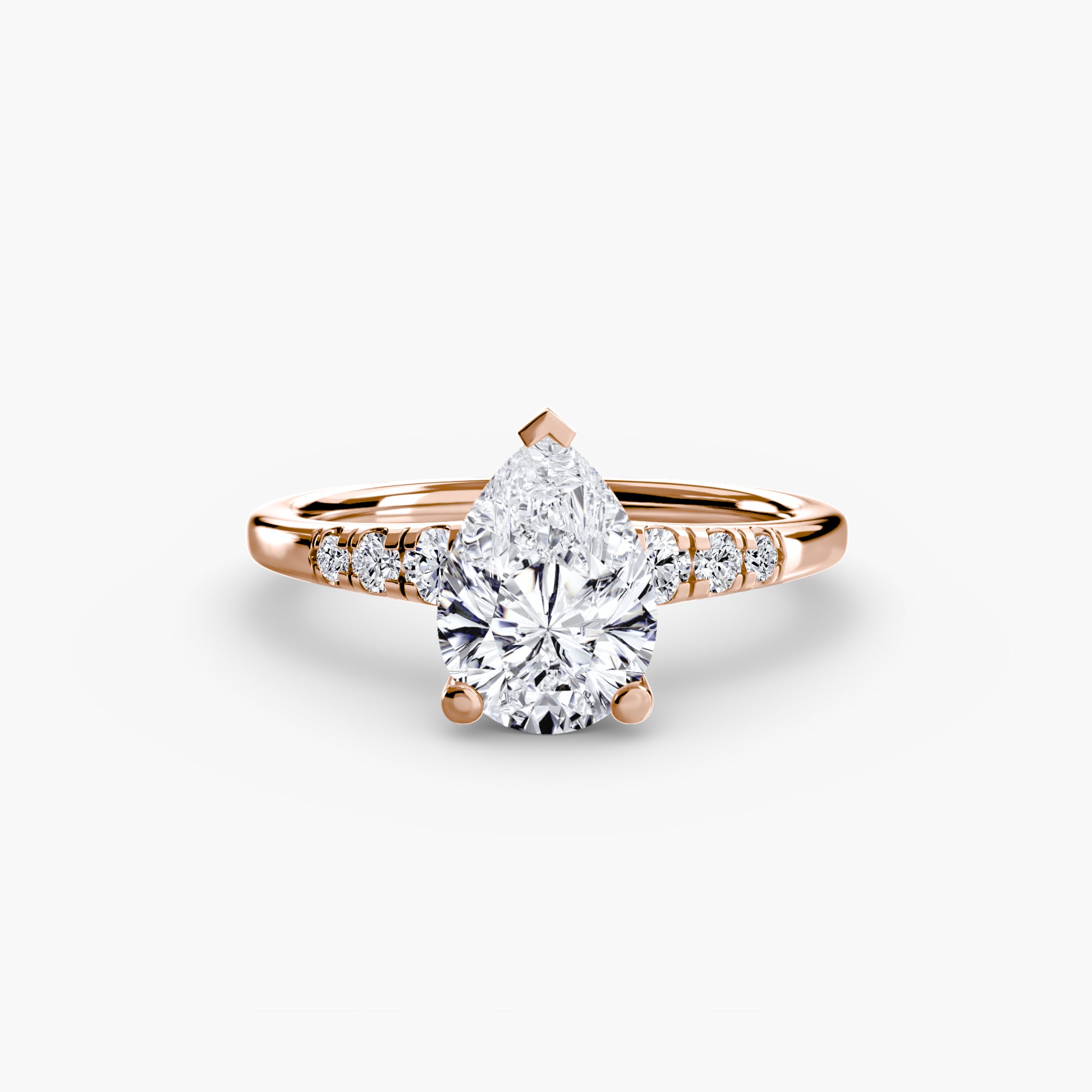 Anello solitario con spalle impreziosite — montatura