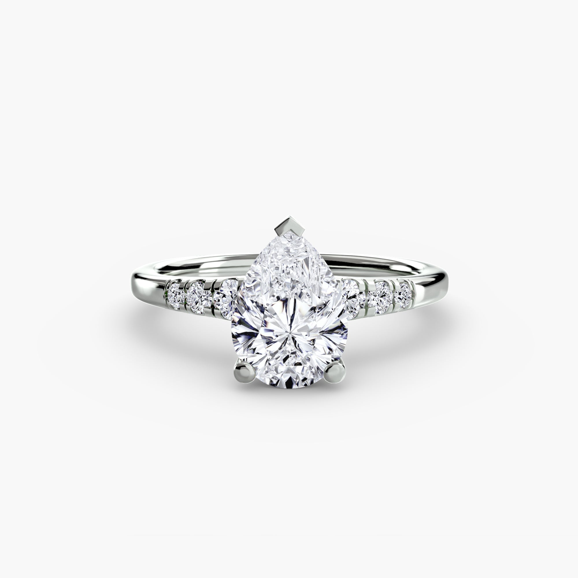 Anello solitario con spalle impreziosite — montatura