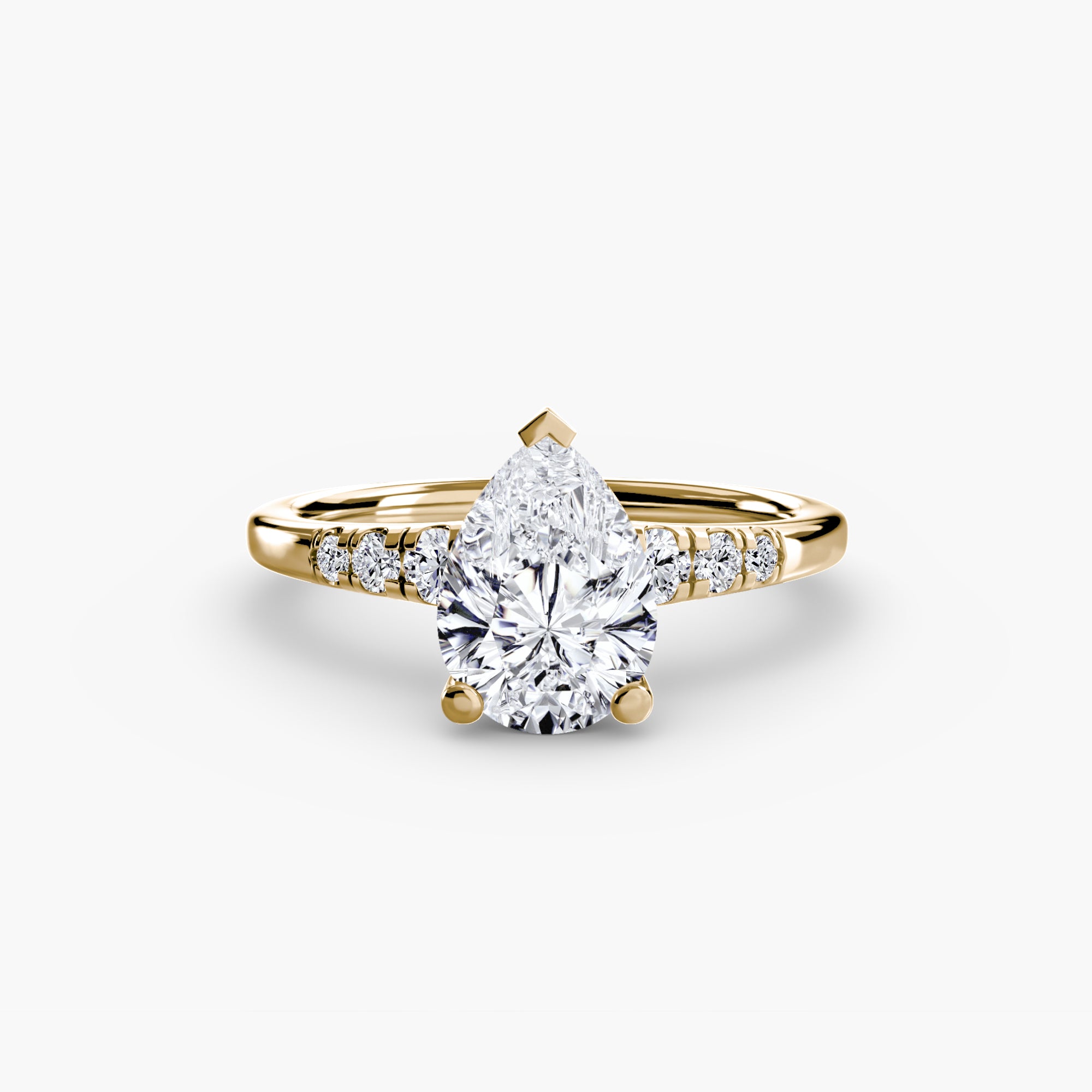 Anello solitario con spalle impreziosite — montatura