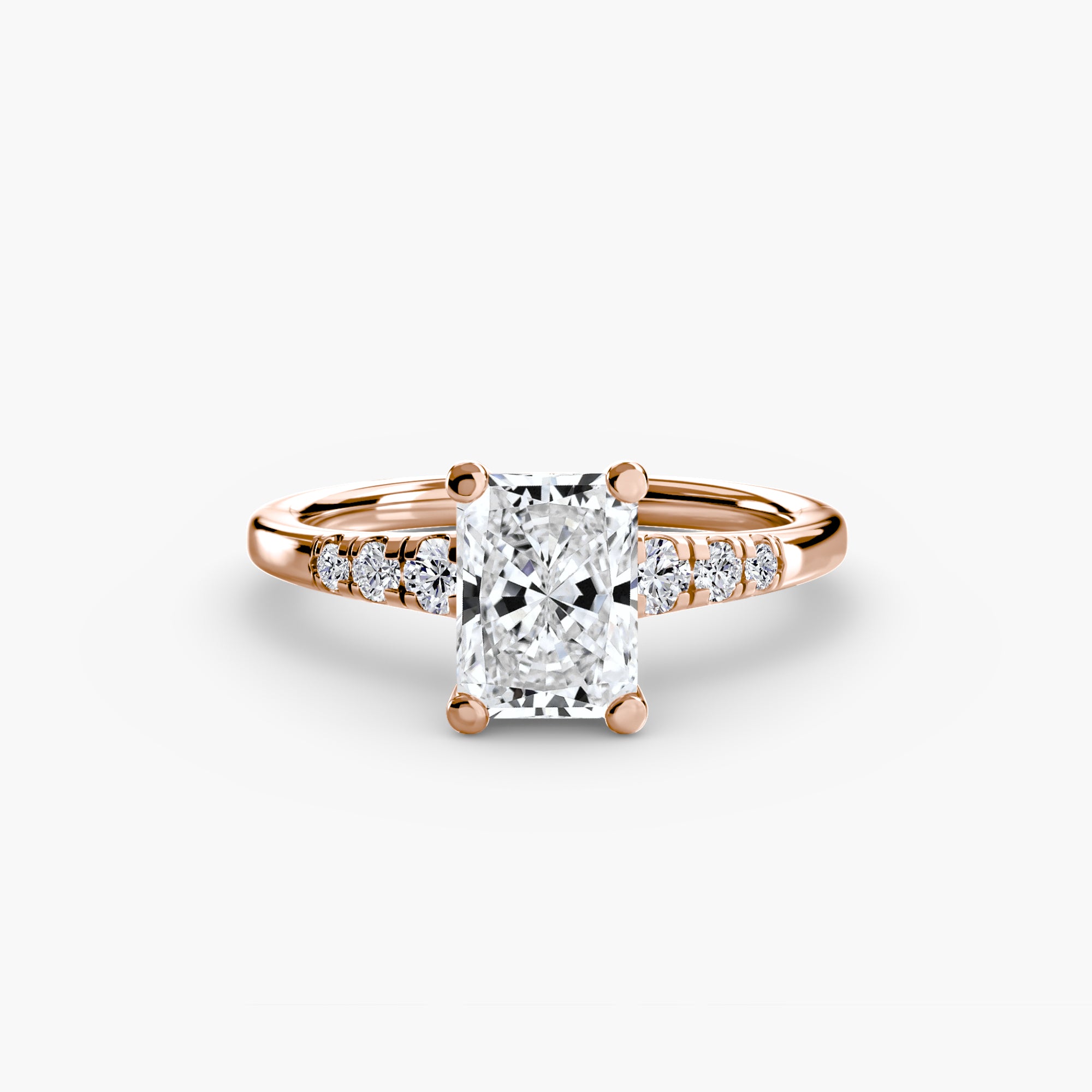 Anello solitario con spalle impreziosite — montatura