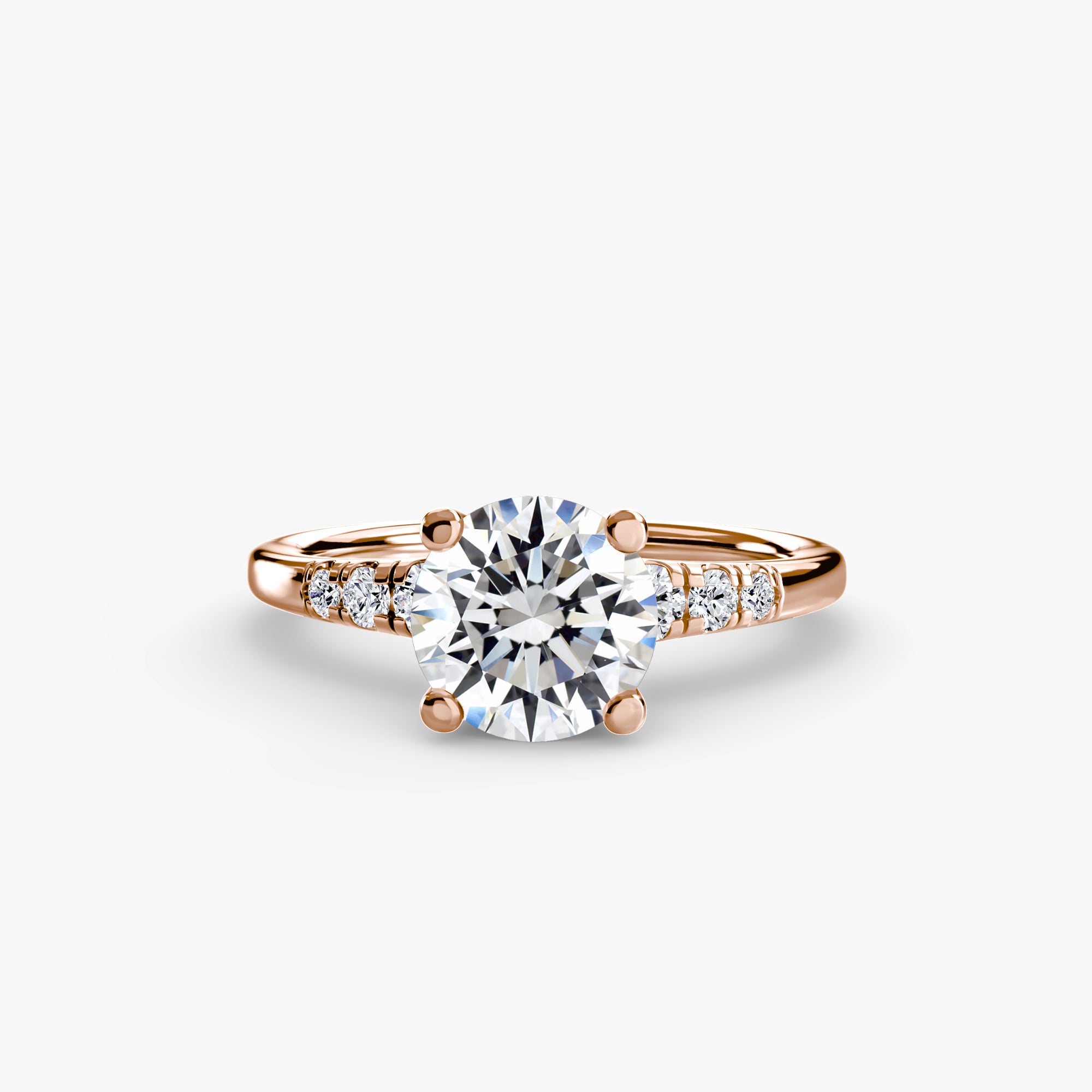 Anello solitario con spalle impreziosite — montatura