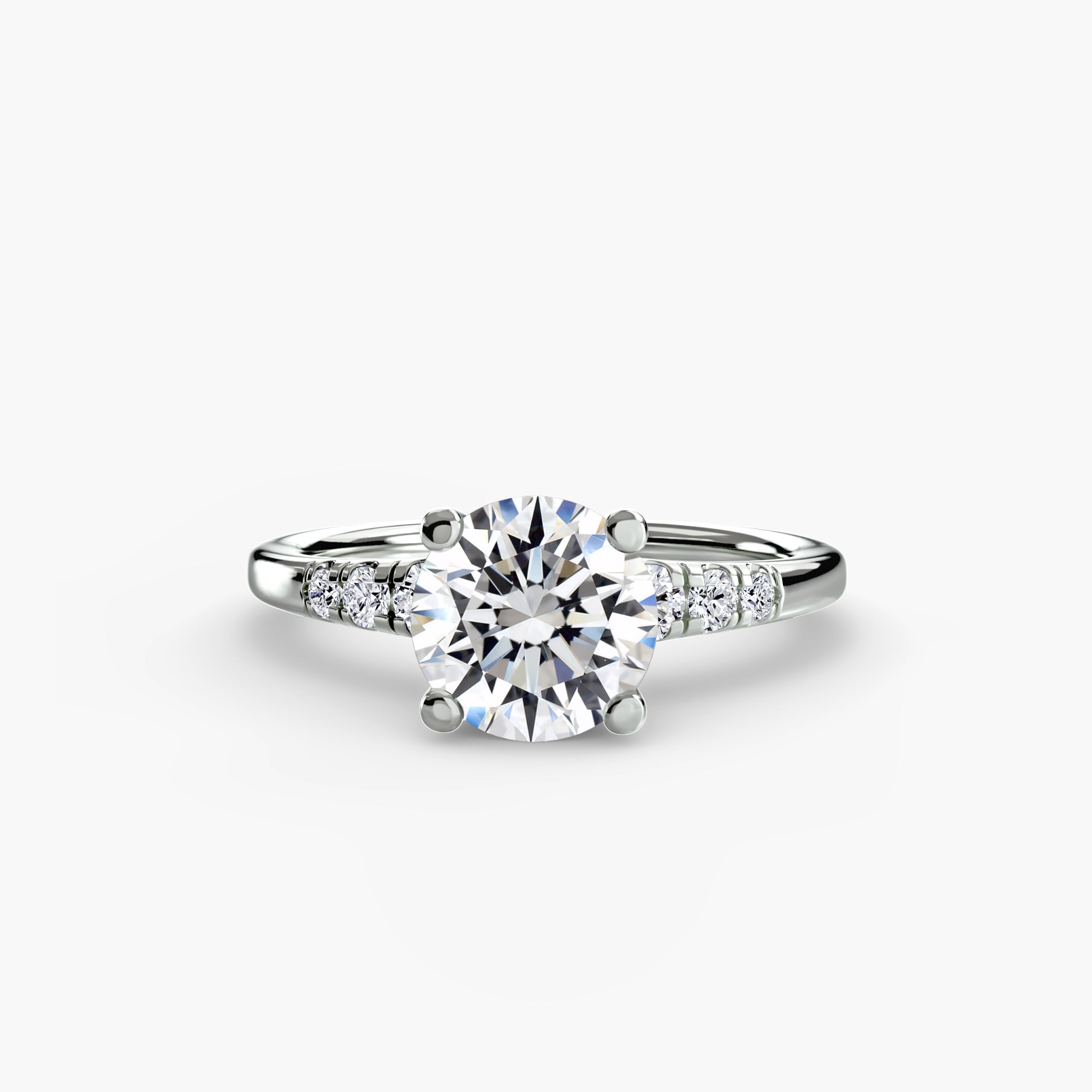 Anello solitario con spalle impreziosite — montatura