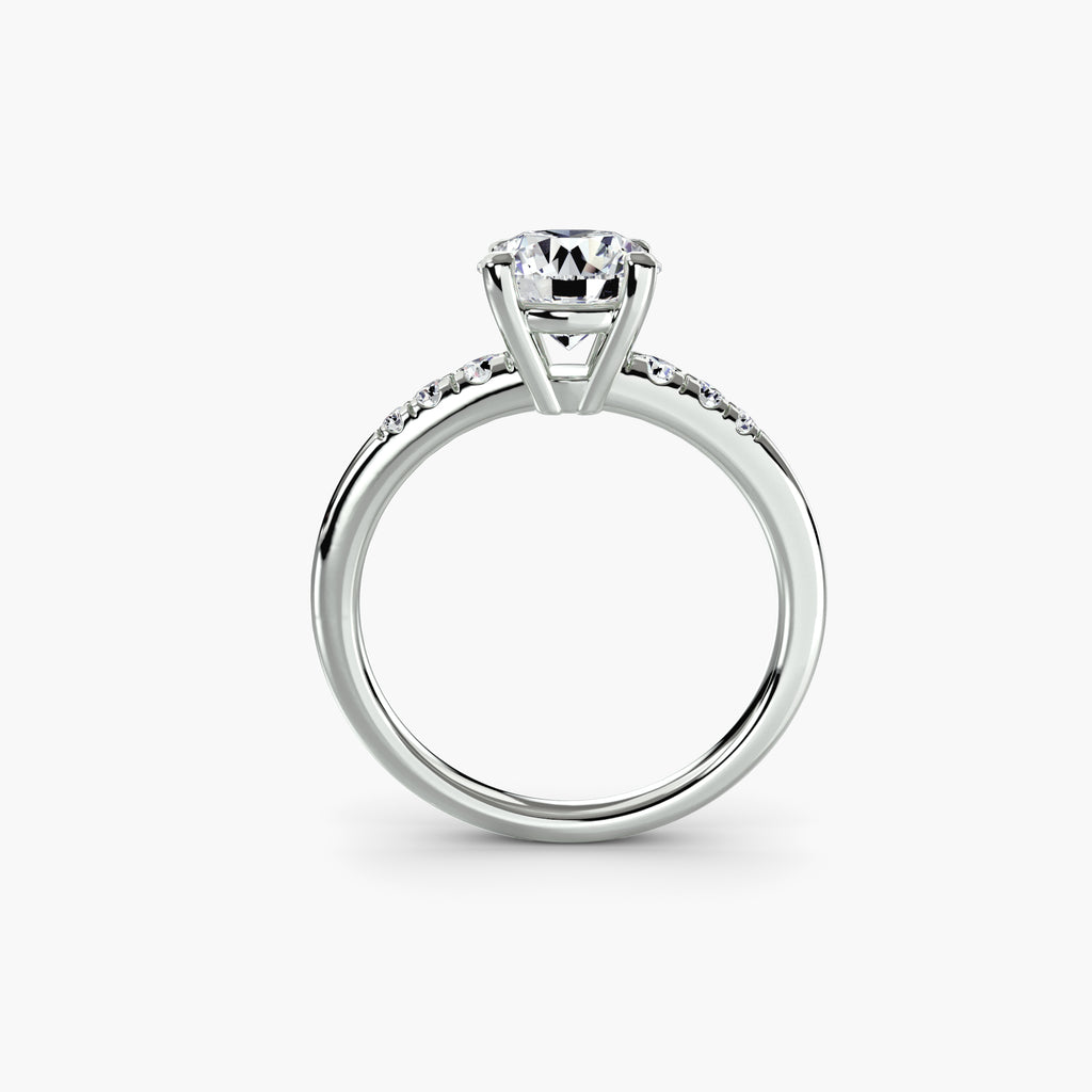 Anello solitario con spalle impreziosite — montatura