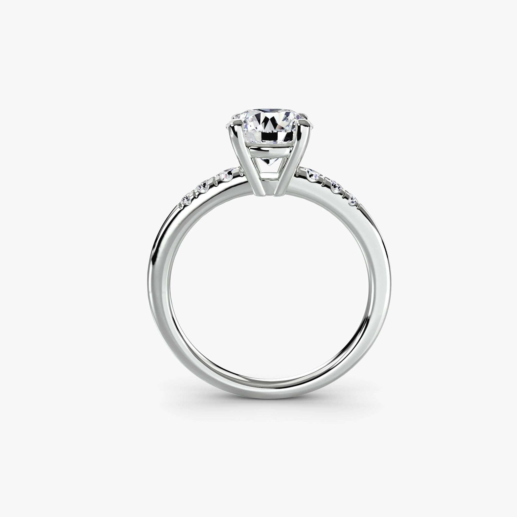 Anello solitario con spalle impreziosite — montatura