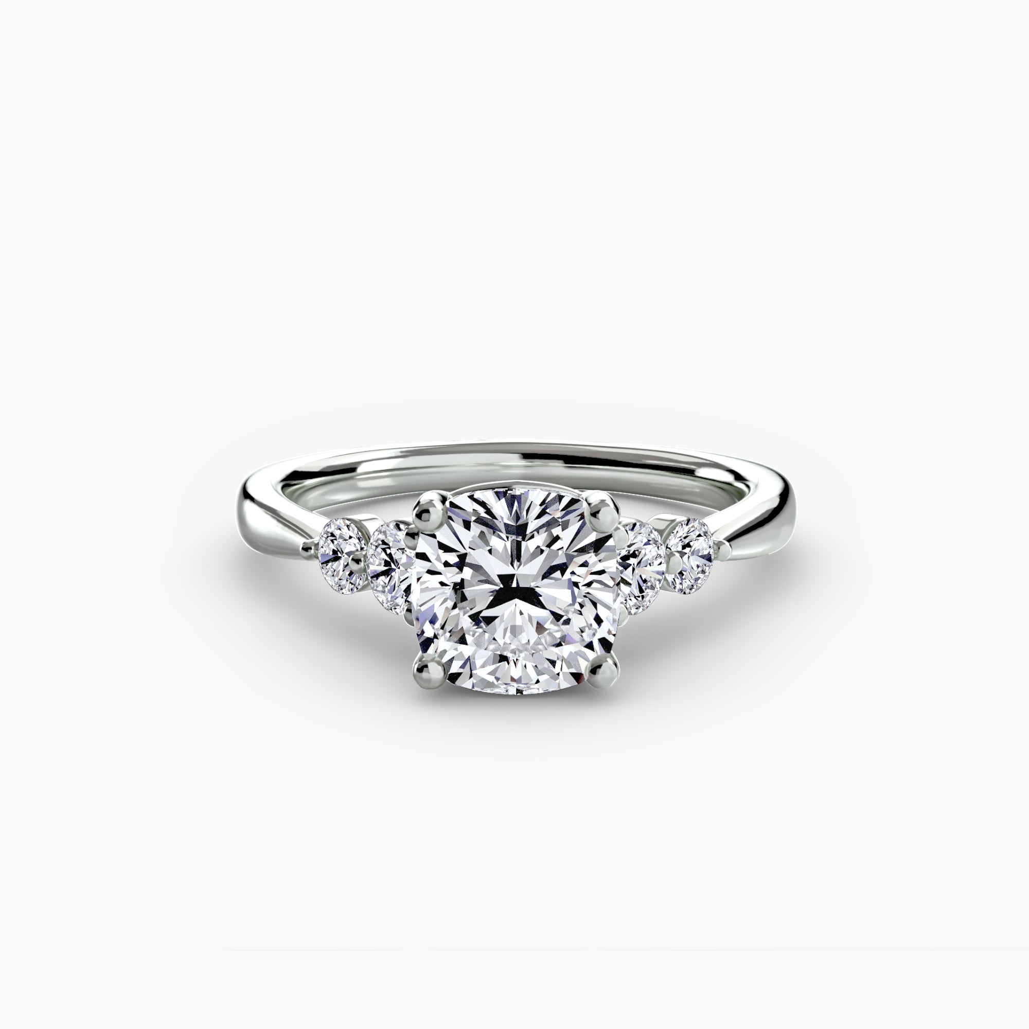 Anello solitario con spalle impreziosite, gambo 2,0 mm