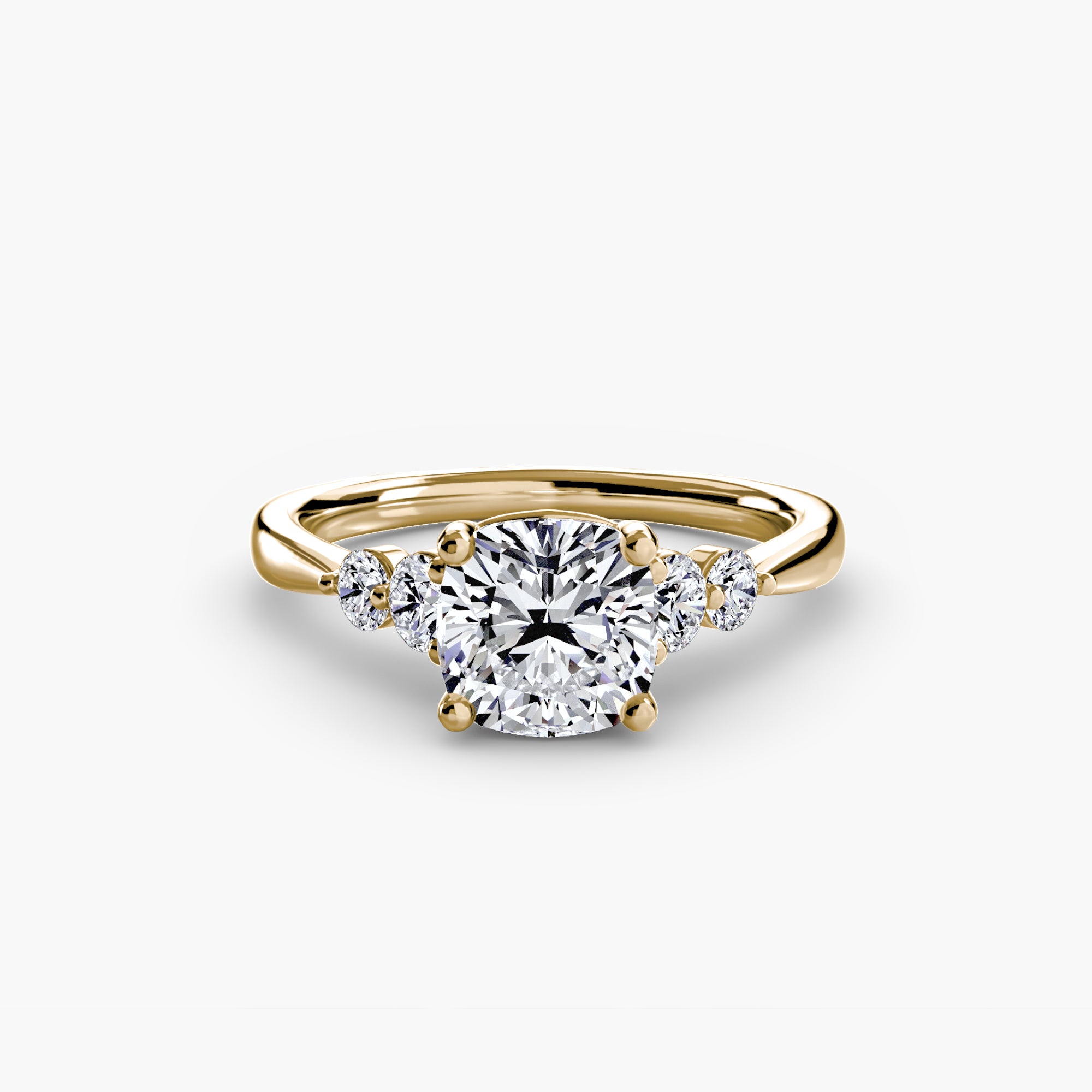 Anello solitario con spalle impreziosite, gambo 2,0 mm