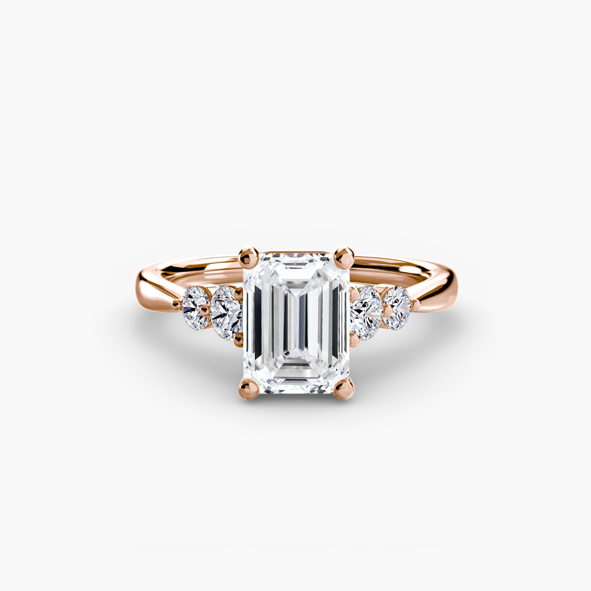 Anello solitario con spalle impreziosite, gambo 2,0 mm