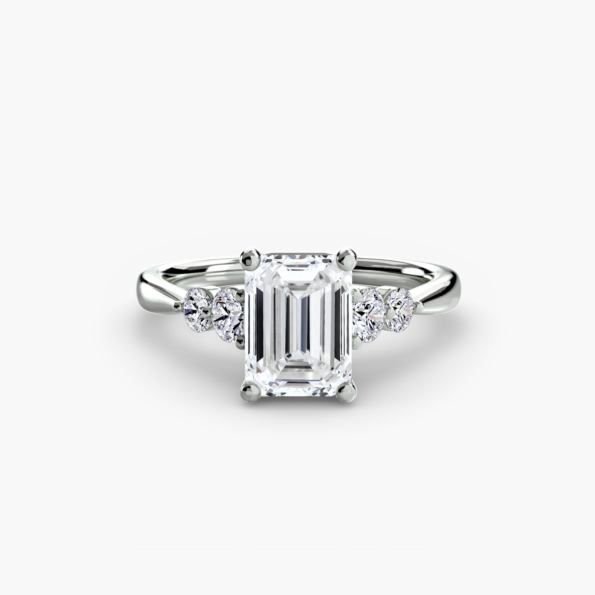 Anello solitario con spalle impreziosite, gambo 2,0 mm