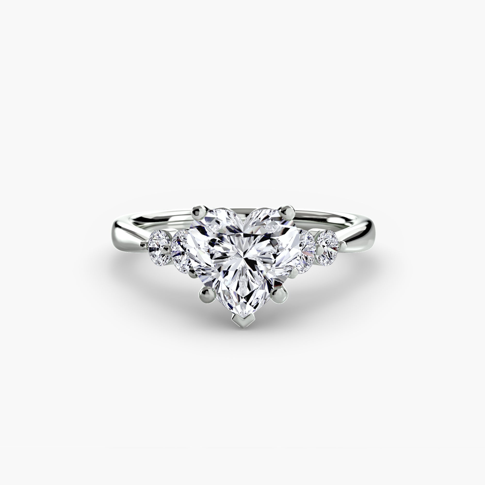 Anello solitario con spalle impreziosite, gambo 2,0 mm