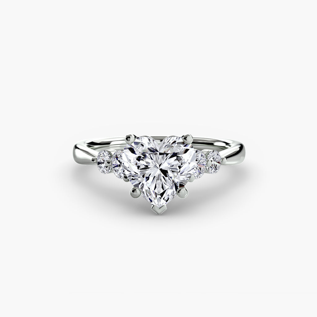 Anello solitario con spalle impreziosite, gambo 2,0 mm