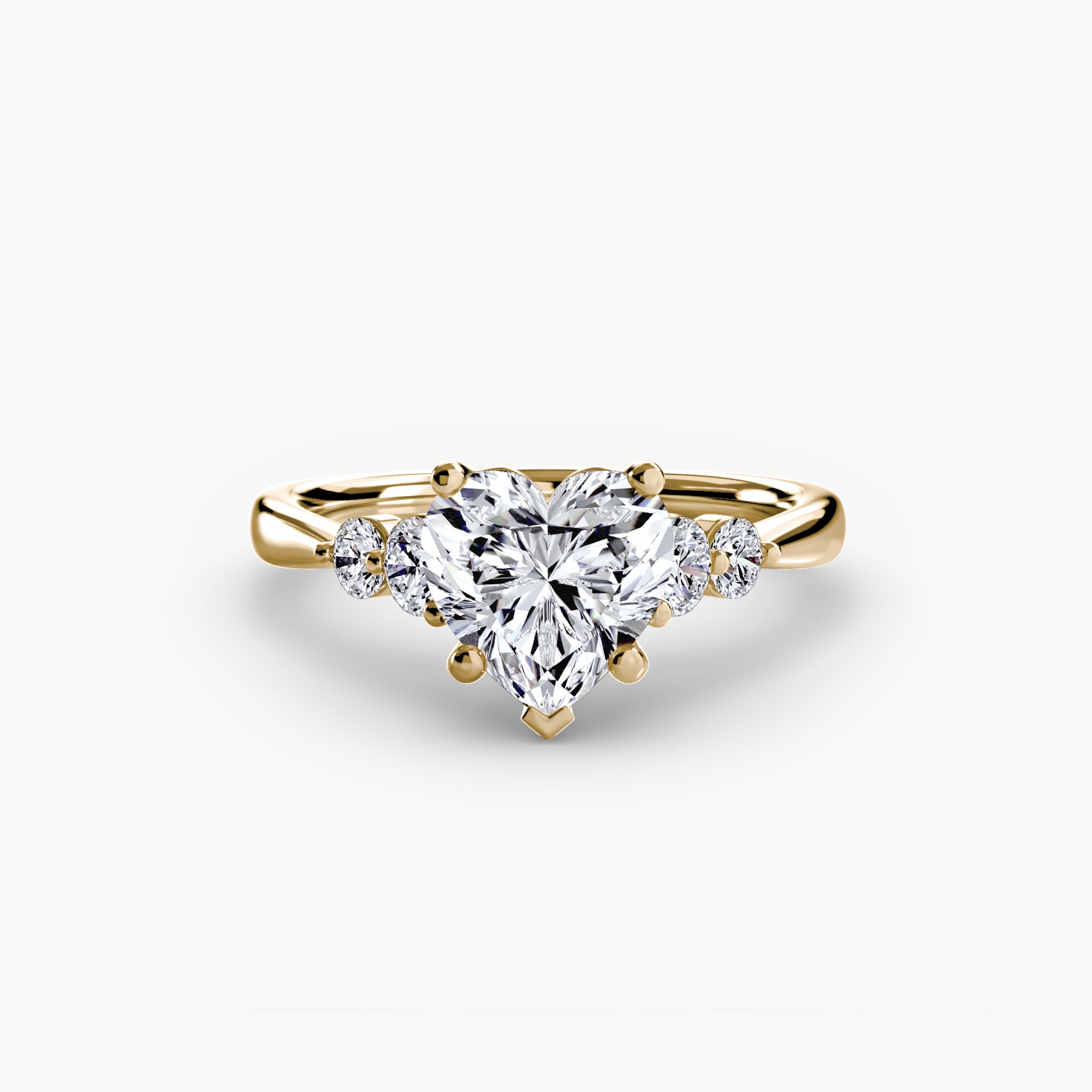 Anello solitario con spalle impreziosite, gambo 2,0 mm