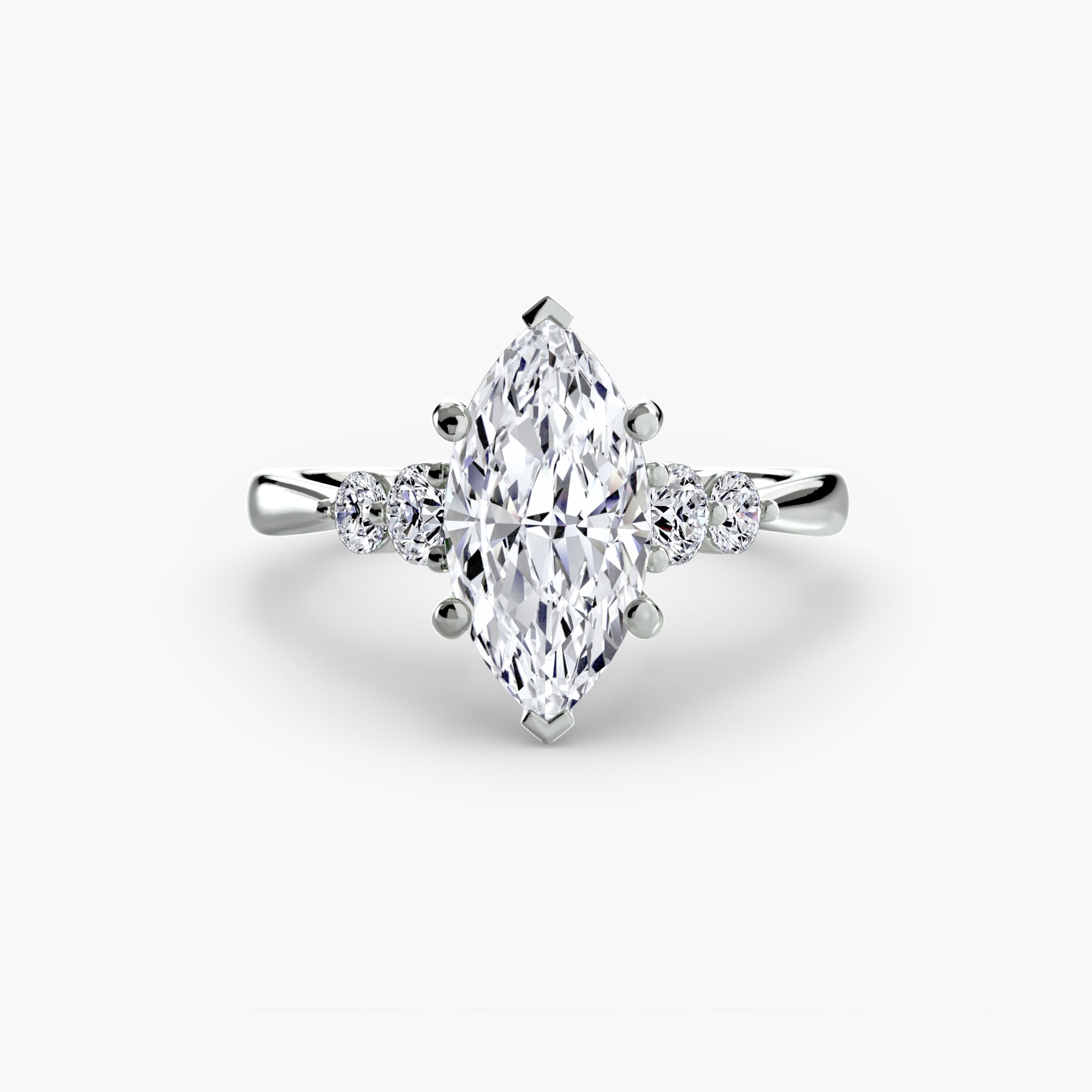 Anello solitario con spalle impreziosite, gambo 2,0 mm