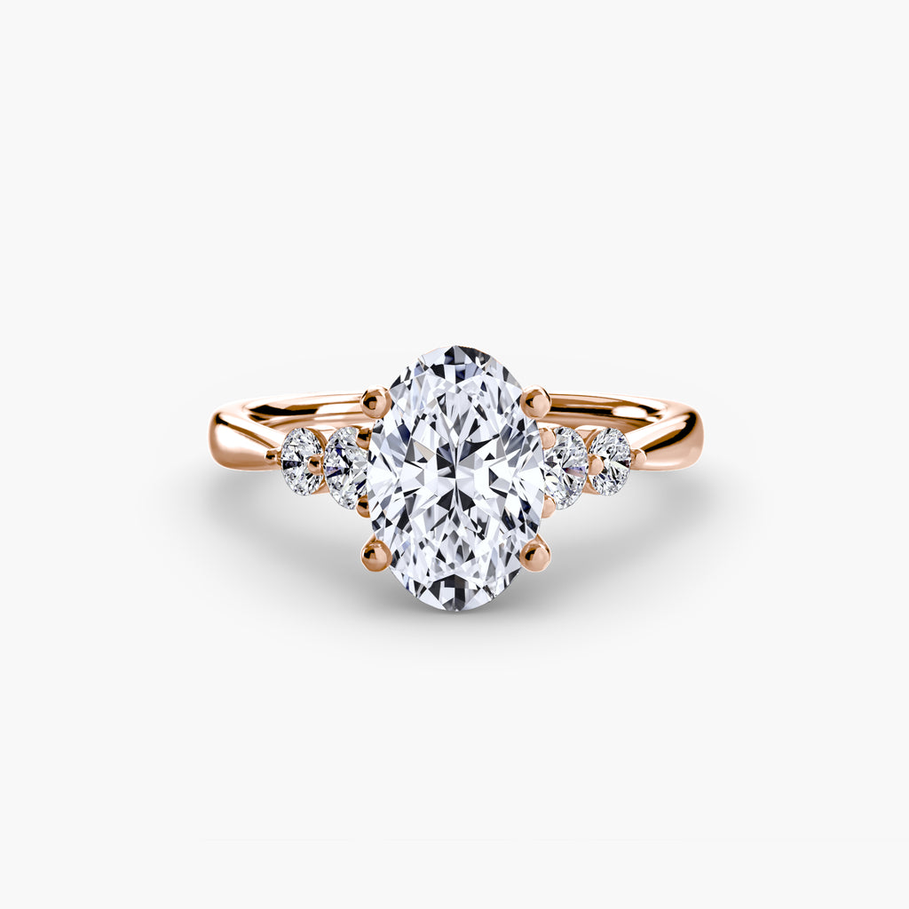 Anello solitario con spalle impreziosite, gambo 2,0 mm