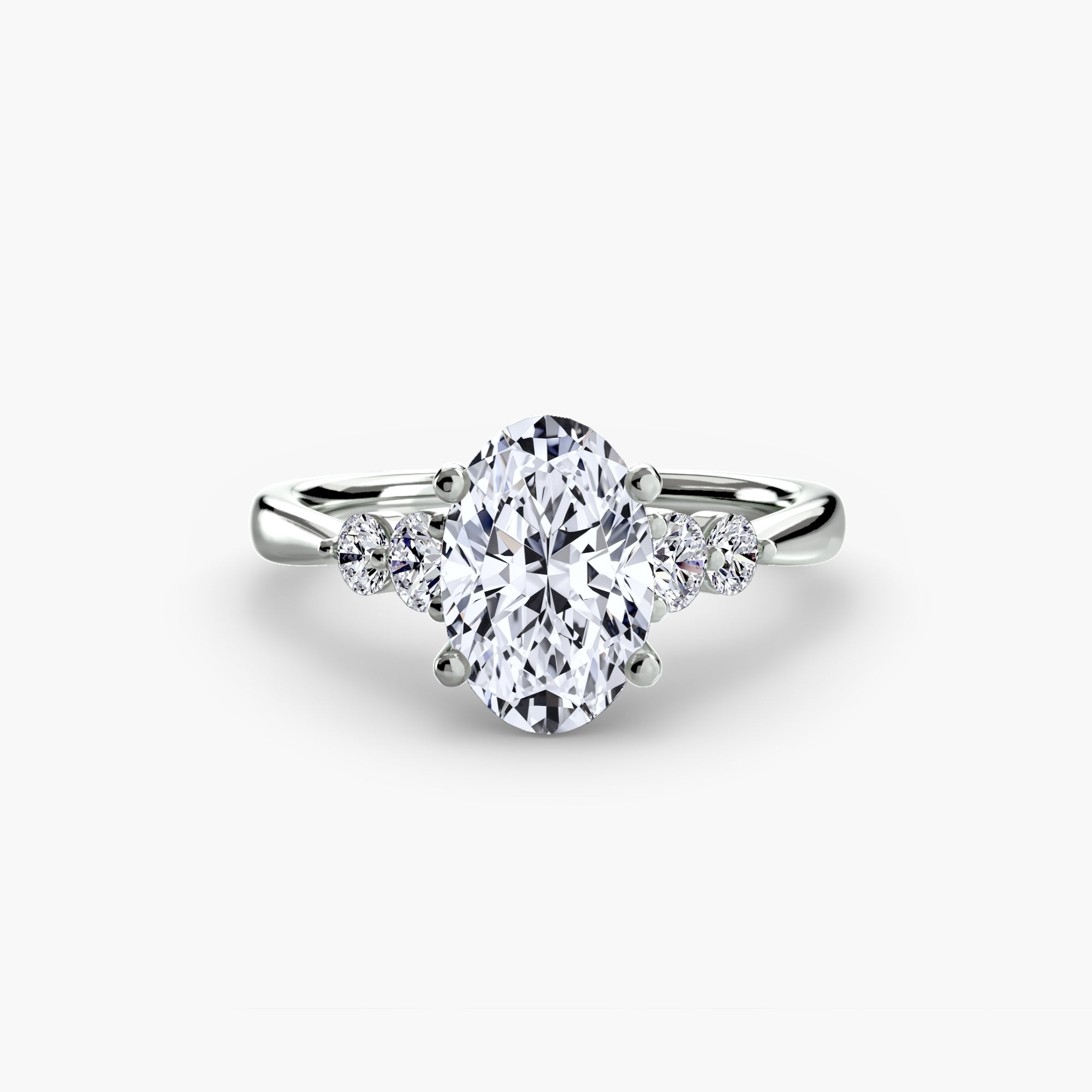 Anello solitario con spalle impreziosite, gambo 2,0 mm