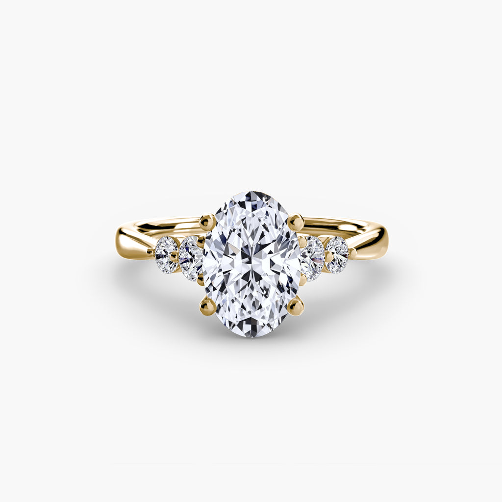 Anello solitario con spalle impreziosite, gambo 2,0 mm