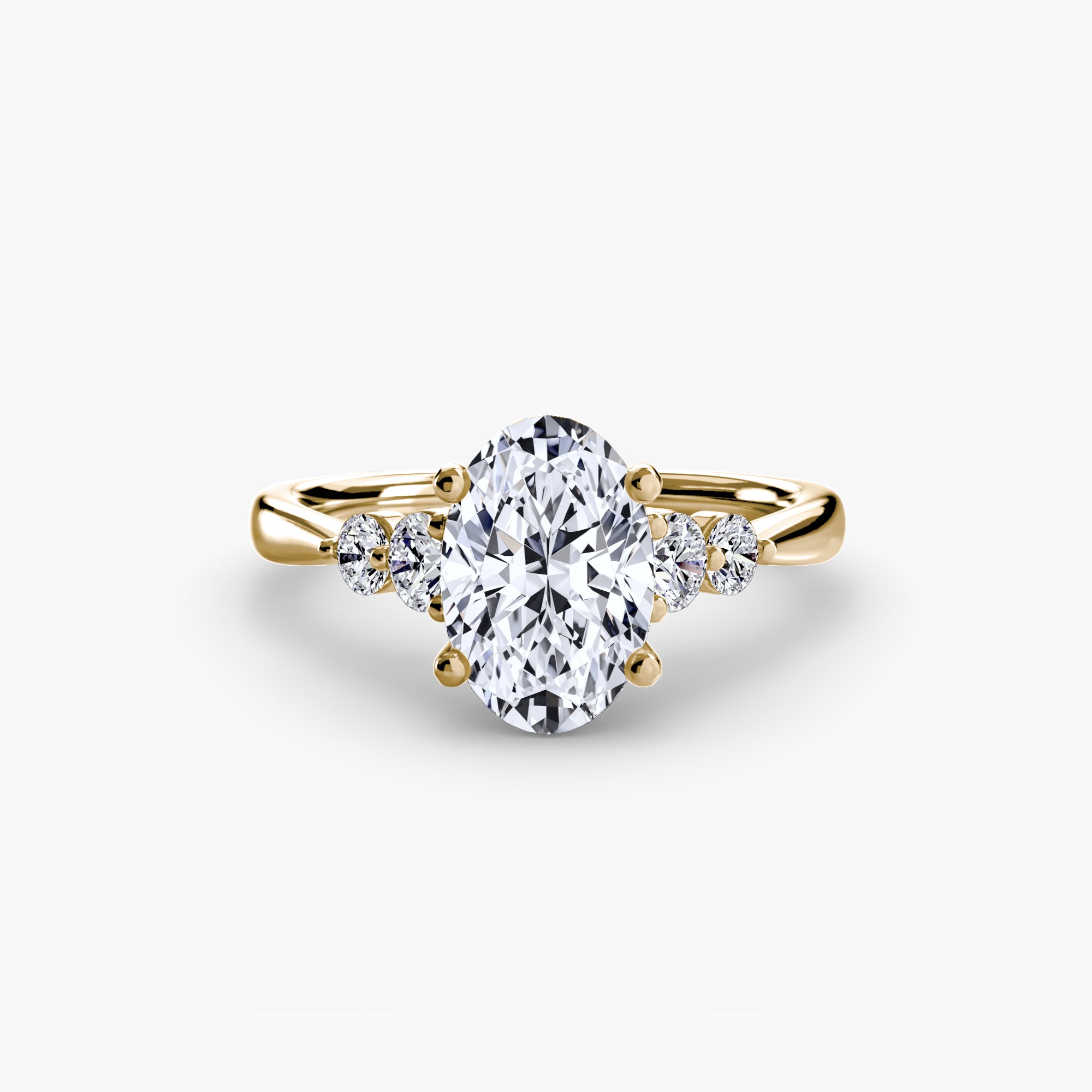 Anello solitario con spalle impreziosite, gambo 2,0 mm