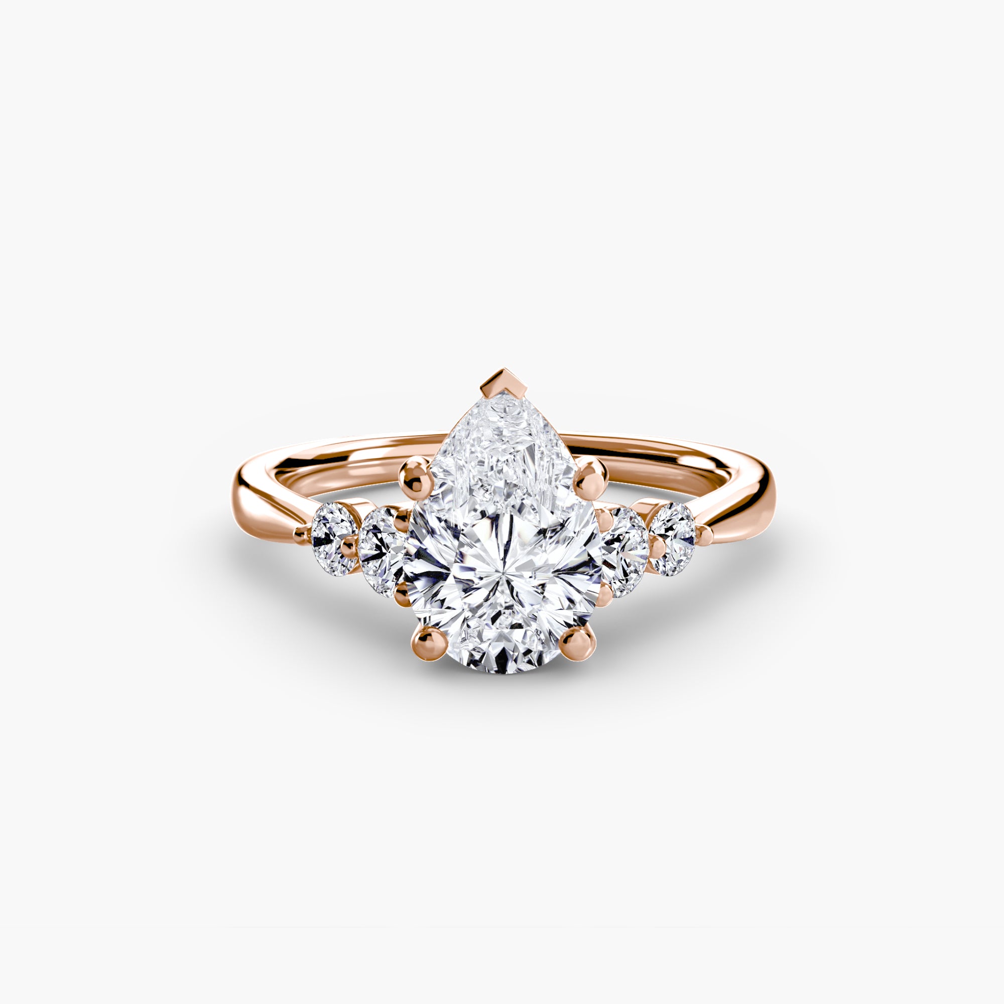 Anello solitario con spalle impreziosite, gambo 2,0 mm