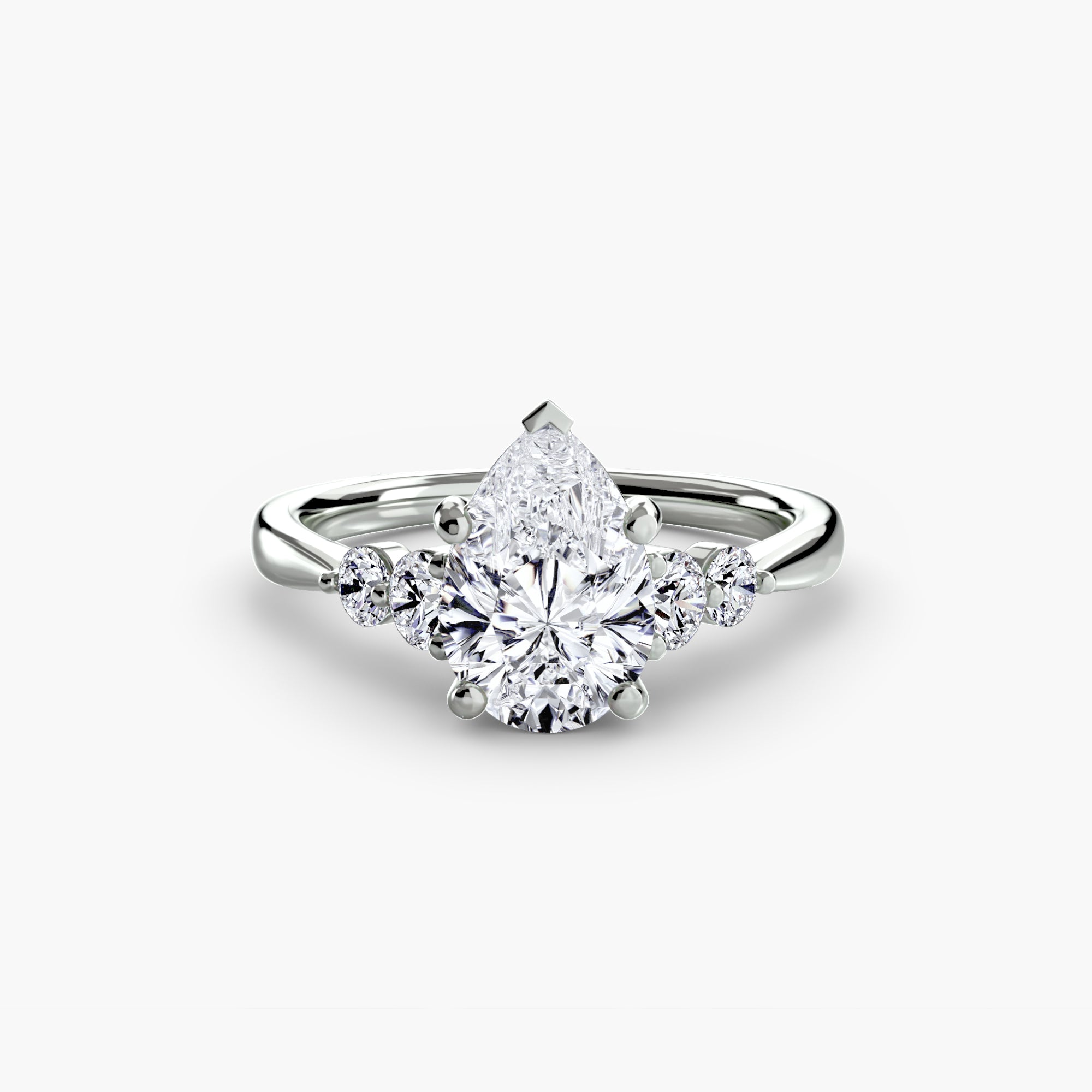 Anello solitario con spalle impreziosite, gambo 2,0 mm