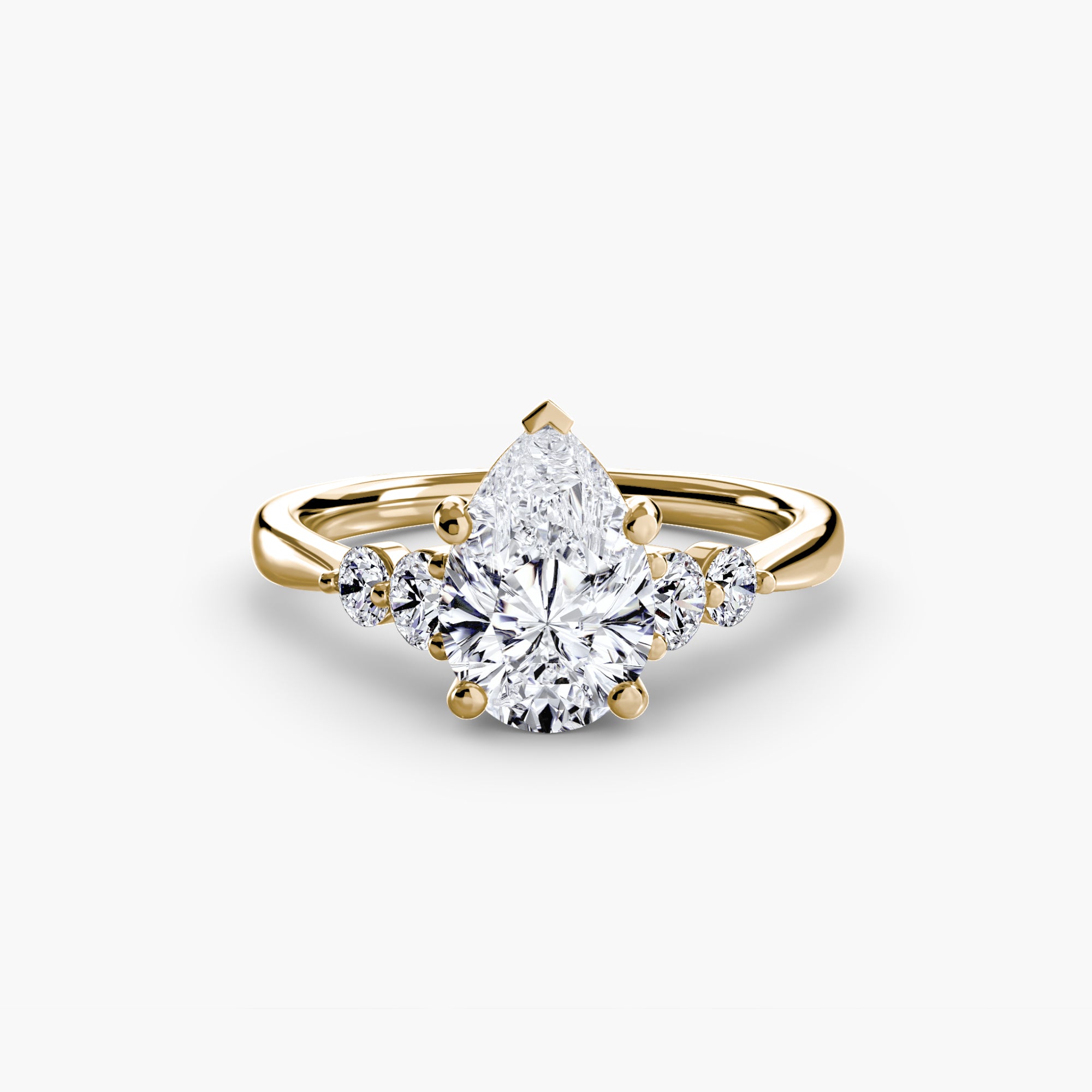 Anello solitario con spalle impreziosite, gambo 2,0 mm