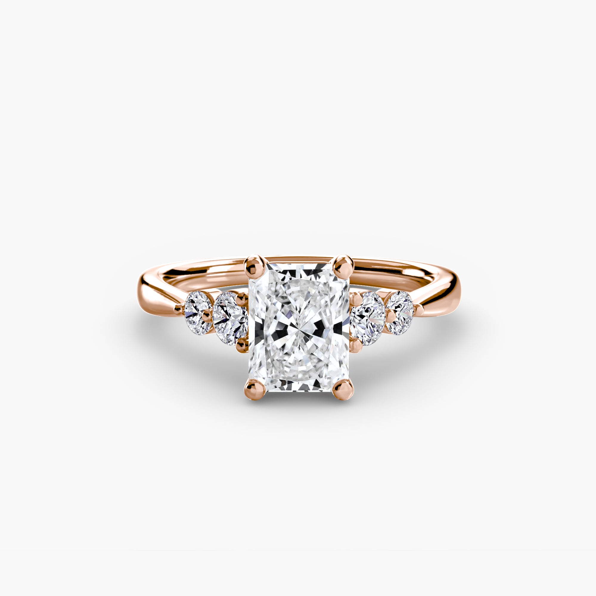 Anello solitario con spalle impreziosite, gambo 2,0 mm