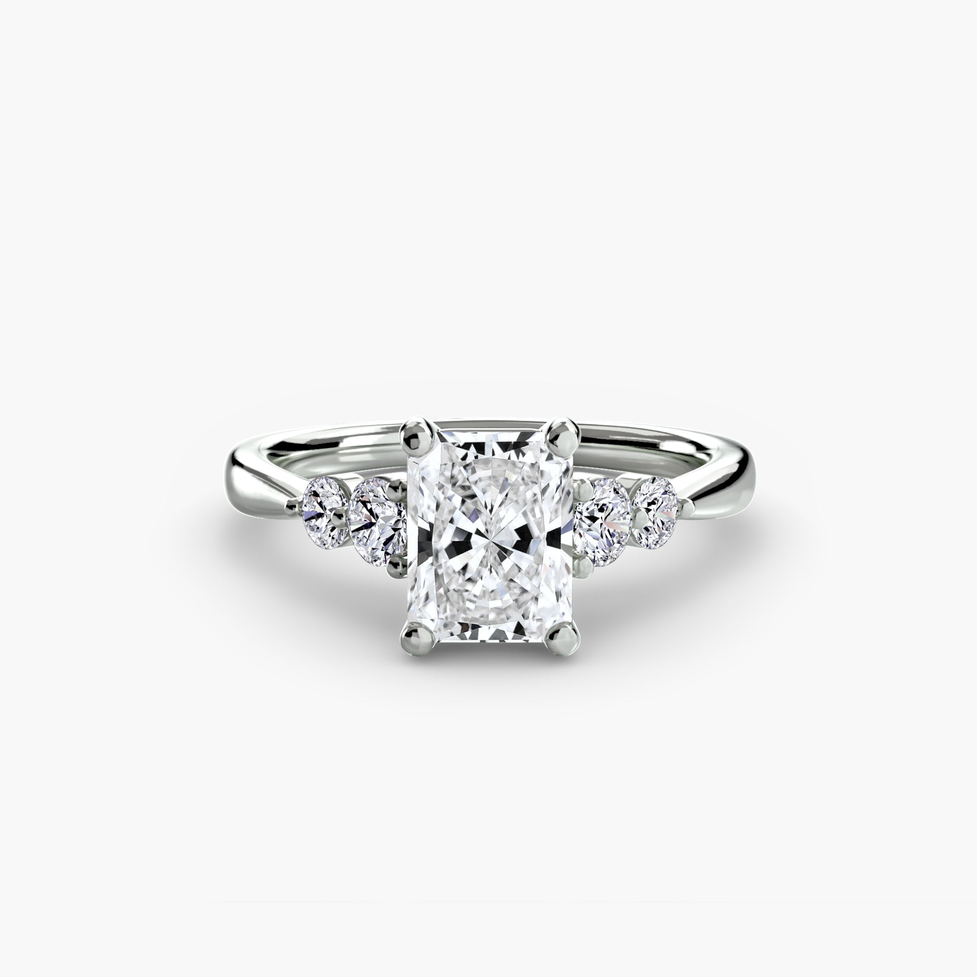 Anello solitario con spalle impreziosite, gambo 2,0 mm