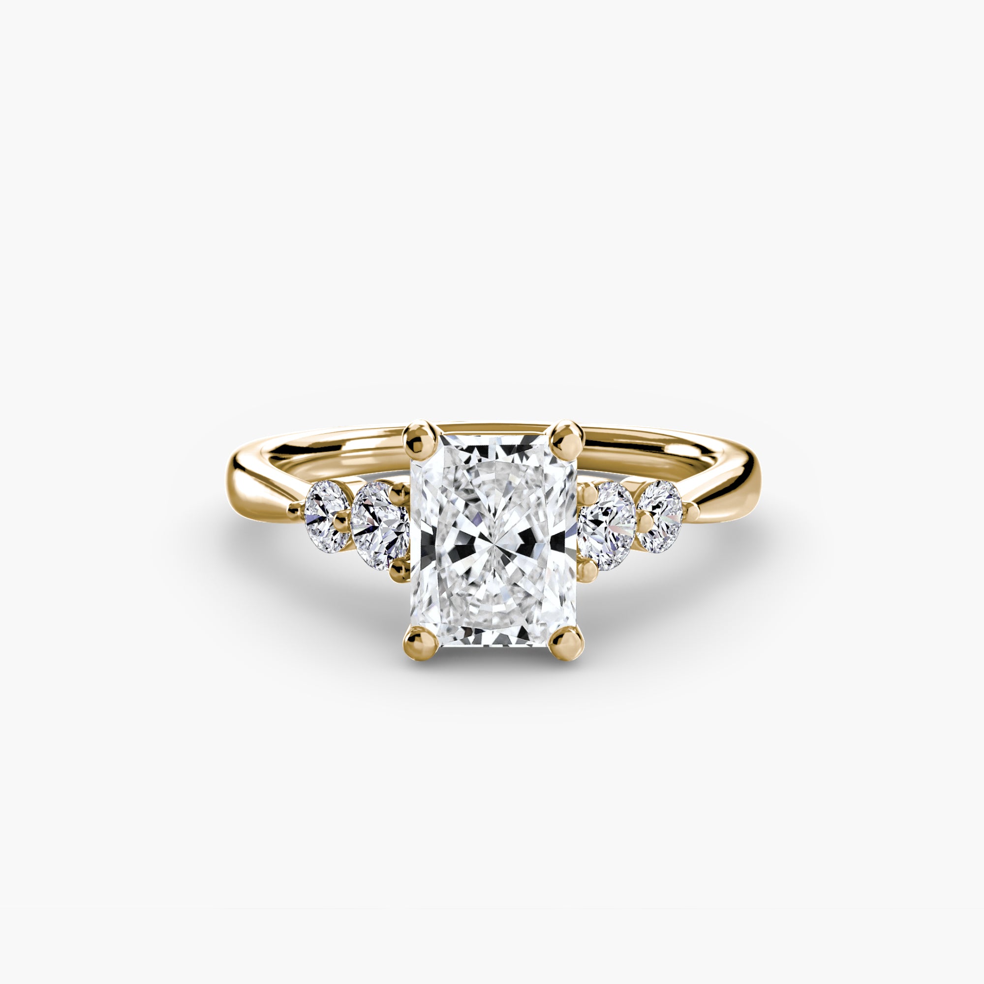 Anello solitario con spalle impreziosite, gambo 2,0 mm
