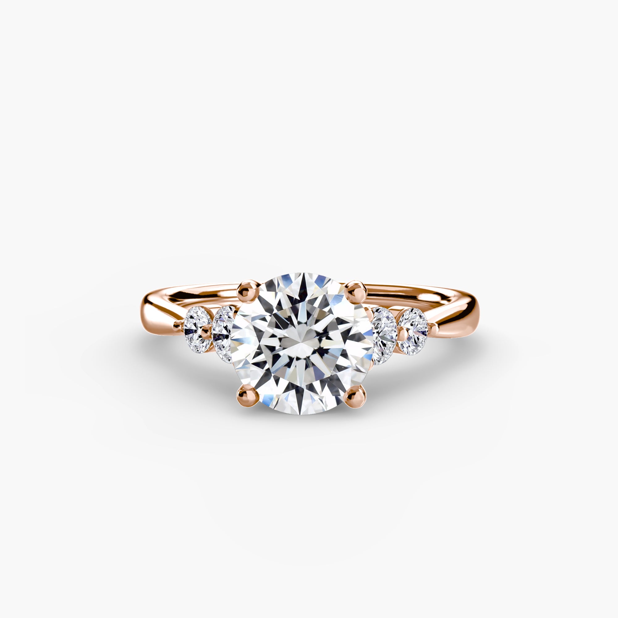 Anello solitario con spalle impreziosite, gambo 2,0 mm