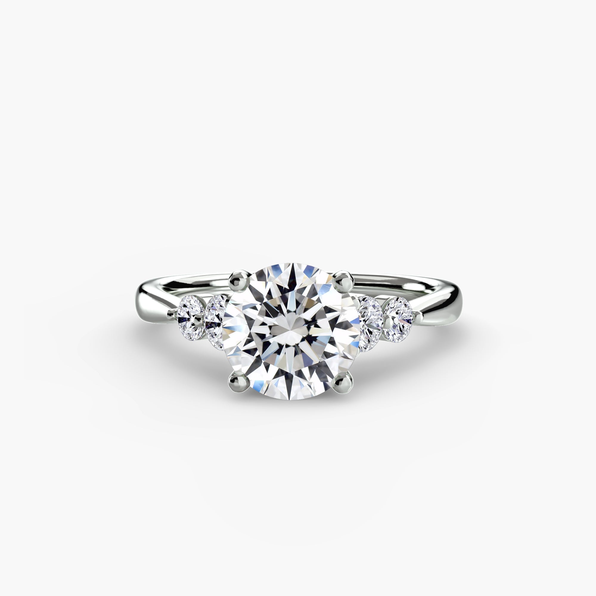 Anello solitario con spalle impreziosite, gambo 2,0 mm