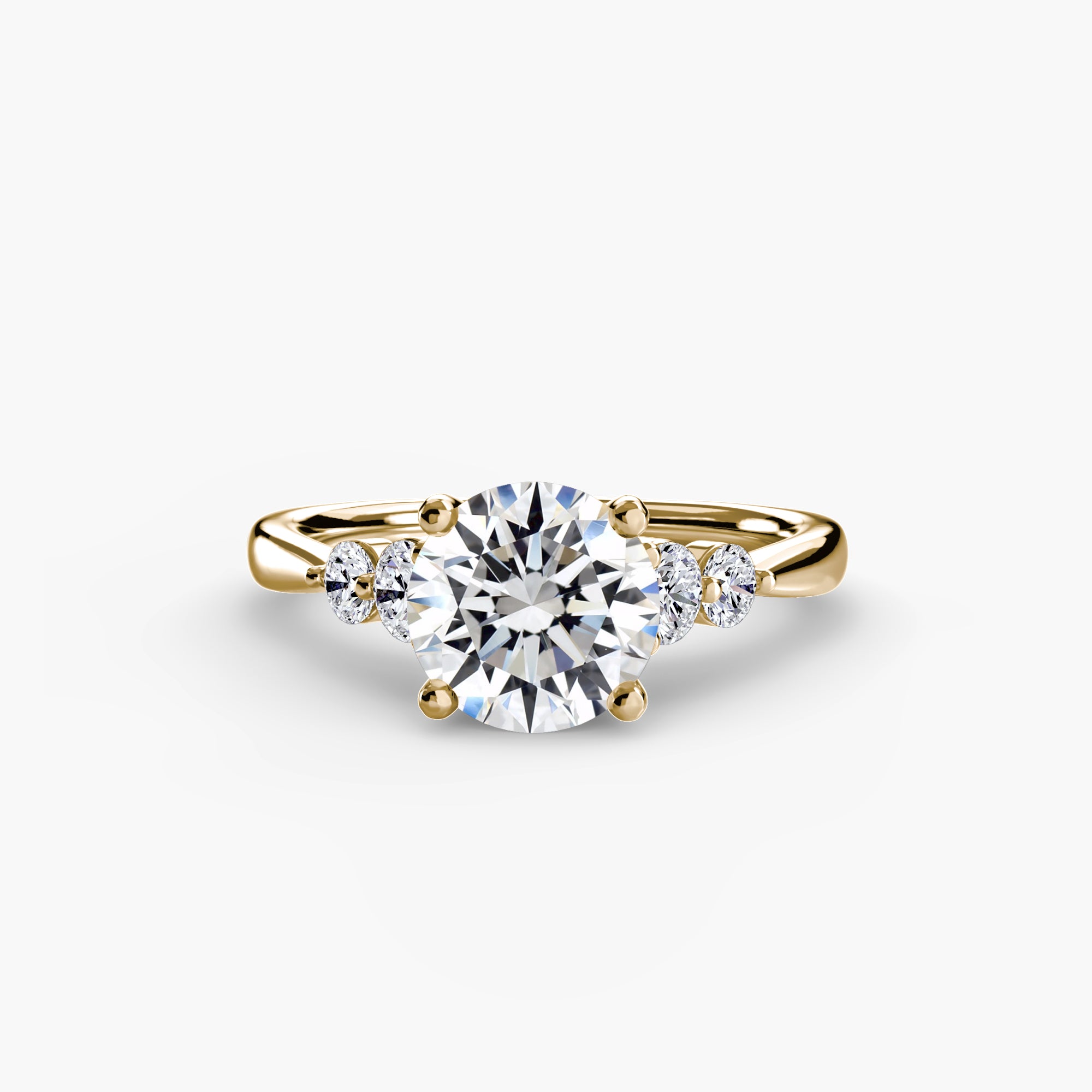 Anello solitario con spalle impreziosite, gambo 2,0 mm