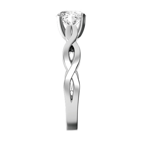 Round Lab-grown Diamond Bridal Ring — side