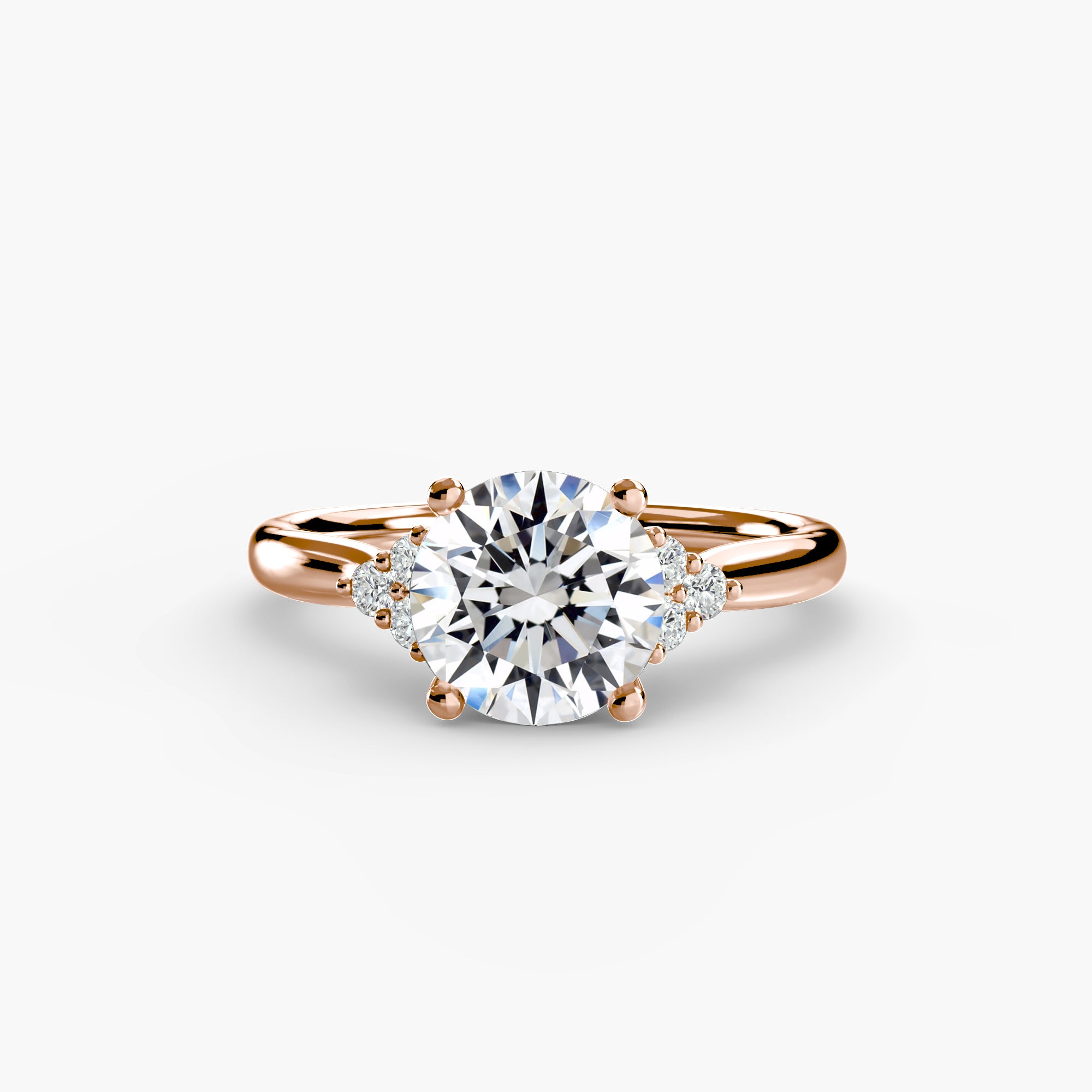 Anello solitario con spalle a cluster — montatura