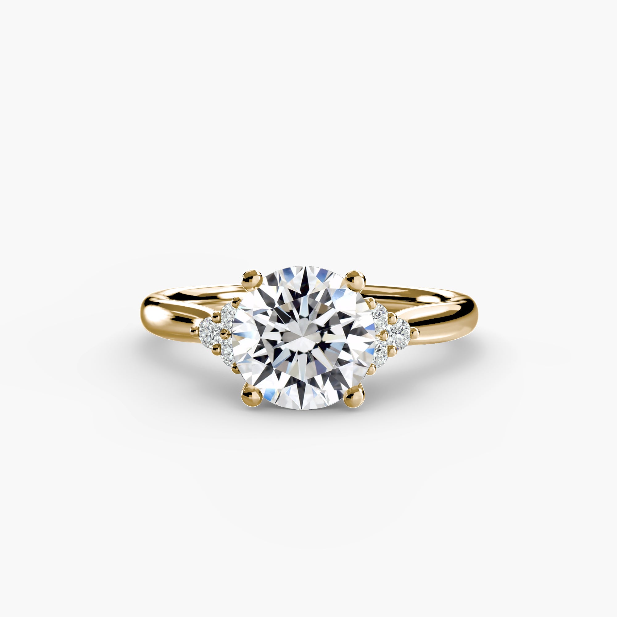 Anello solitario con spalle a cluster — montatura