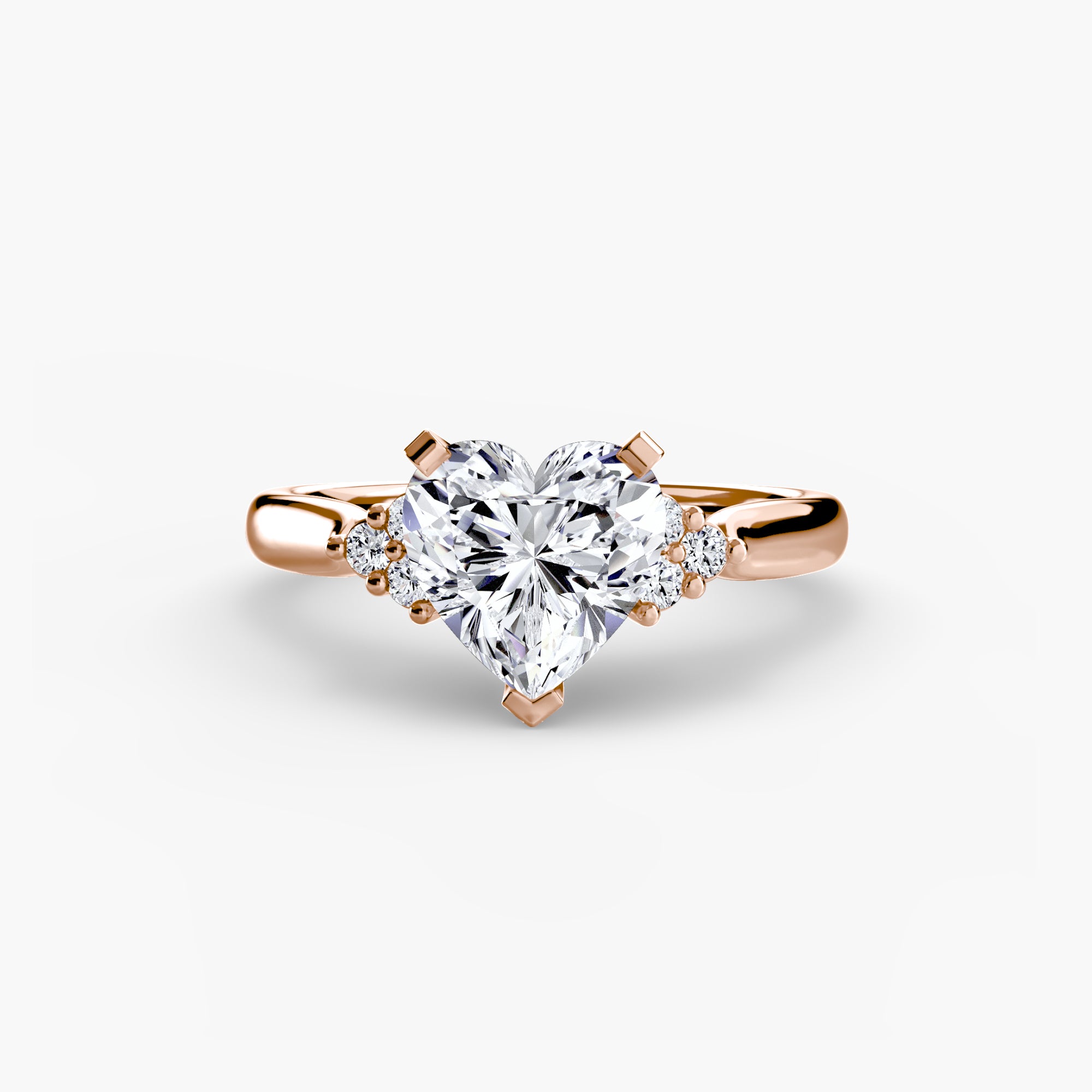 Anello solitario con spalle a cluster, gambo 2,5 mm