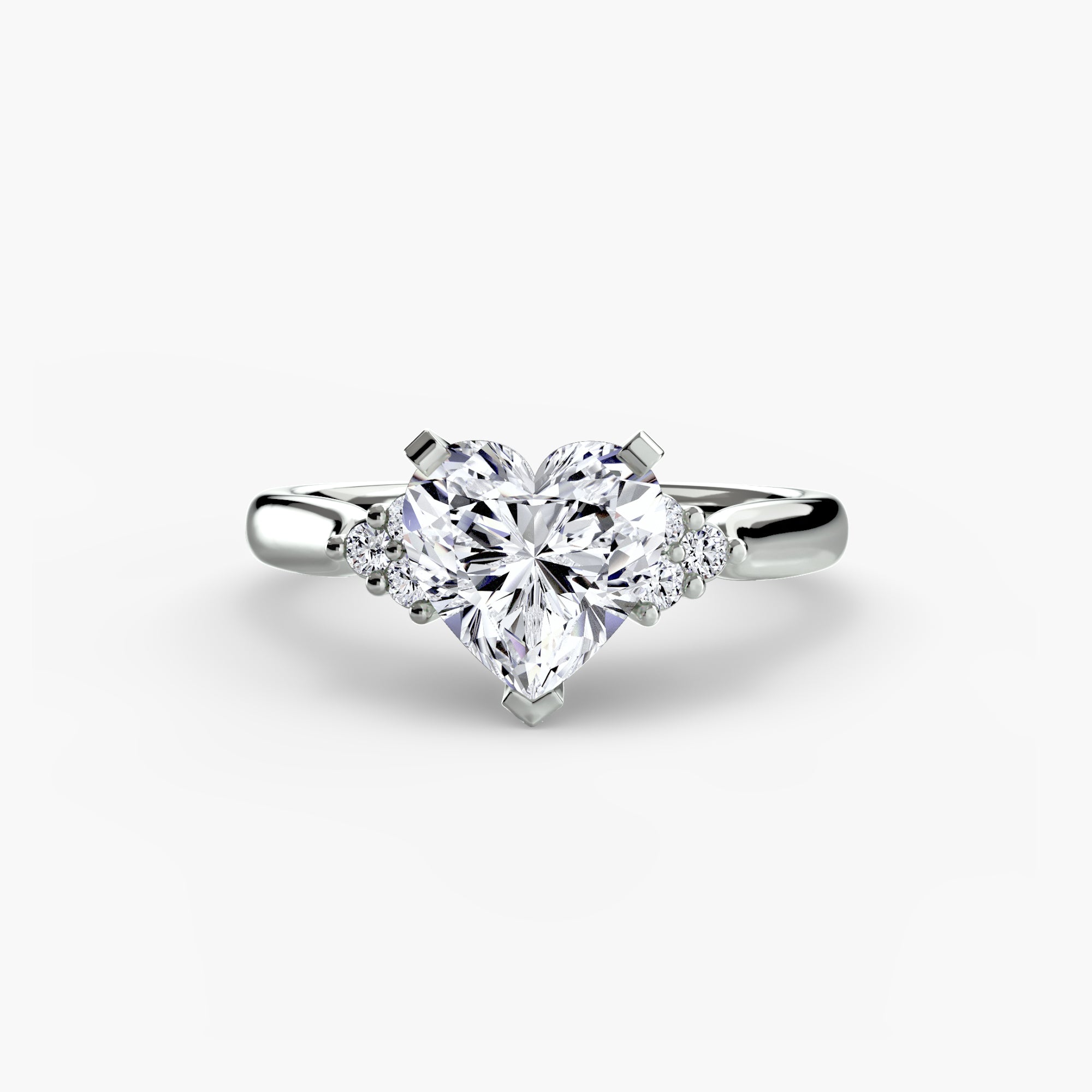Anello solitario con spalle a cluster, gambo 2,5 mm