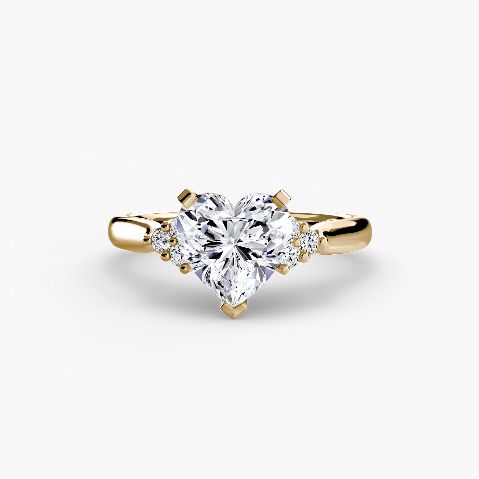 Anello solitario con spalle a cluster, gambo 2,5 mm