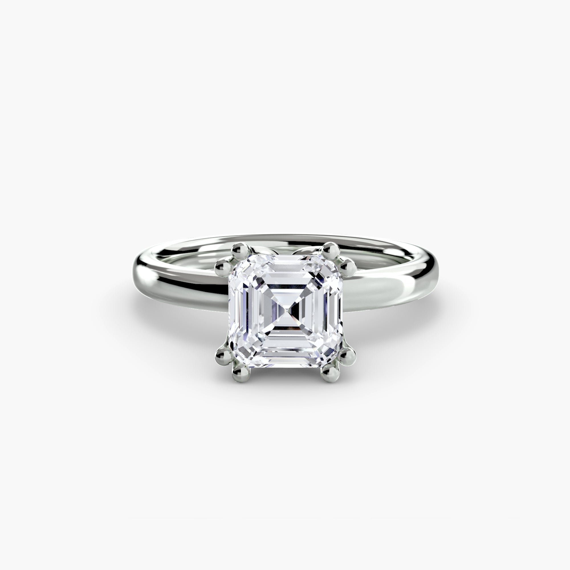 Anello solitario minimale — montatura, gambo 2,0 mm