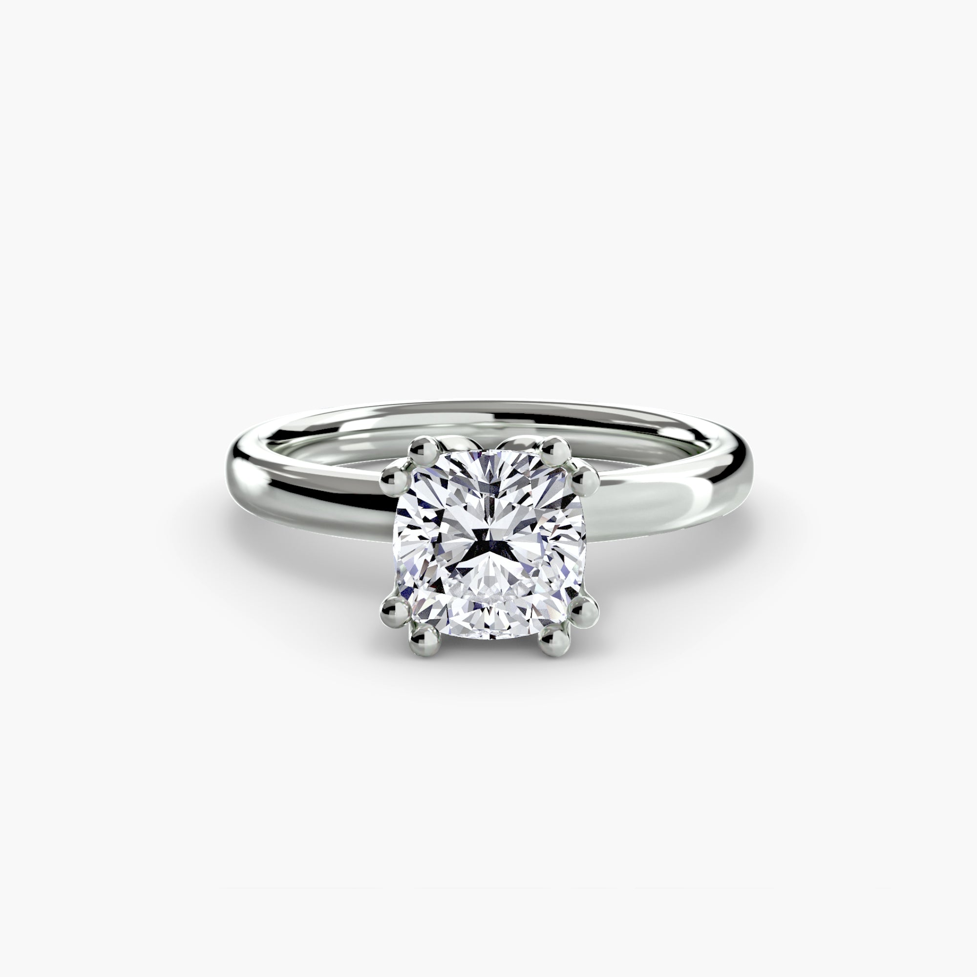 Anello solitario minimale — montatura, gambo 2,0 mm