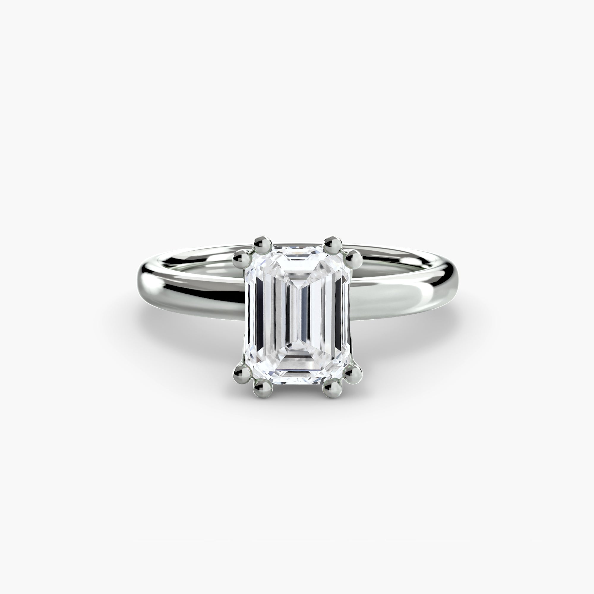 Anello solitario minimale — montatura, gambo 2,0 mm