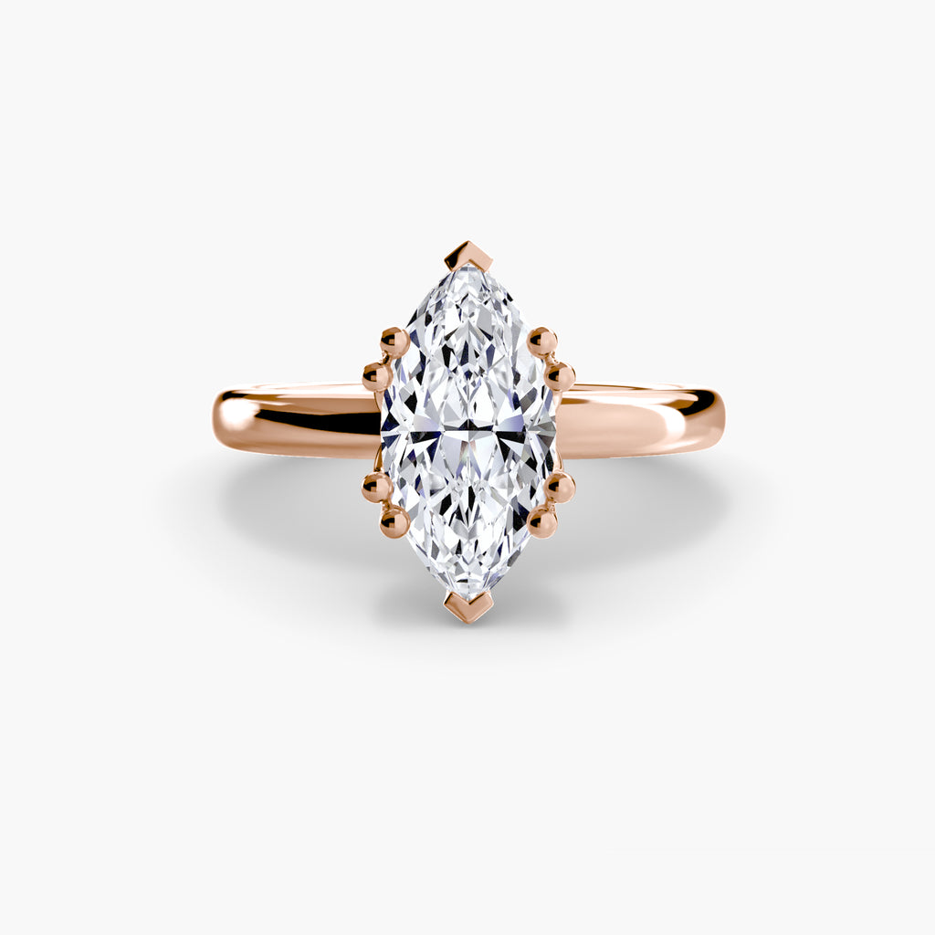 Anello solitario minimale — montatura, gambo 2,0 mm