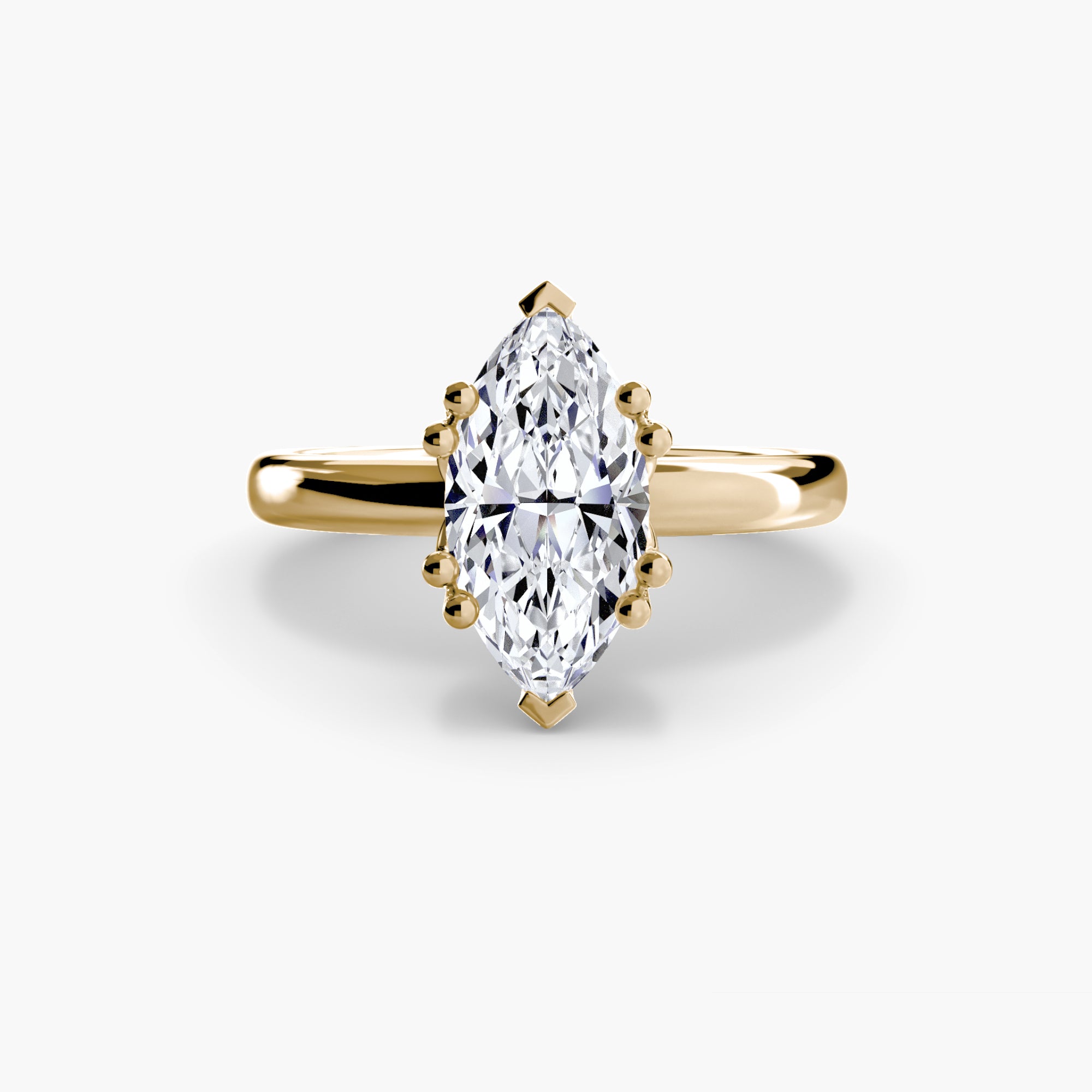 Anello solitario minimale — montatura, gambo 2,0 mm